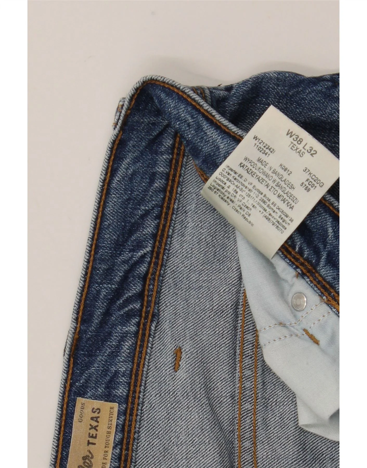 Wrangler Mens Texas Straight Jeans W38 L27 Blue Cotton - Image 5