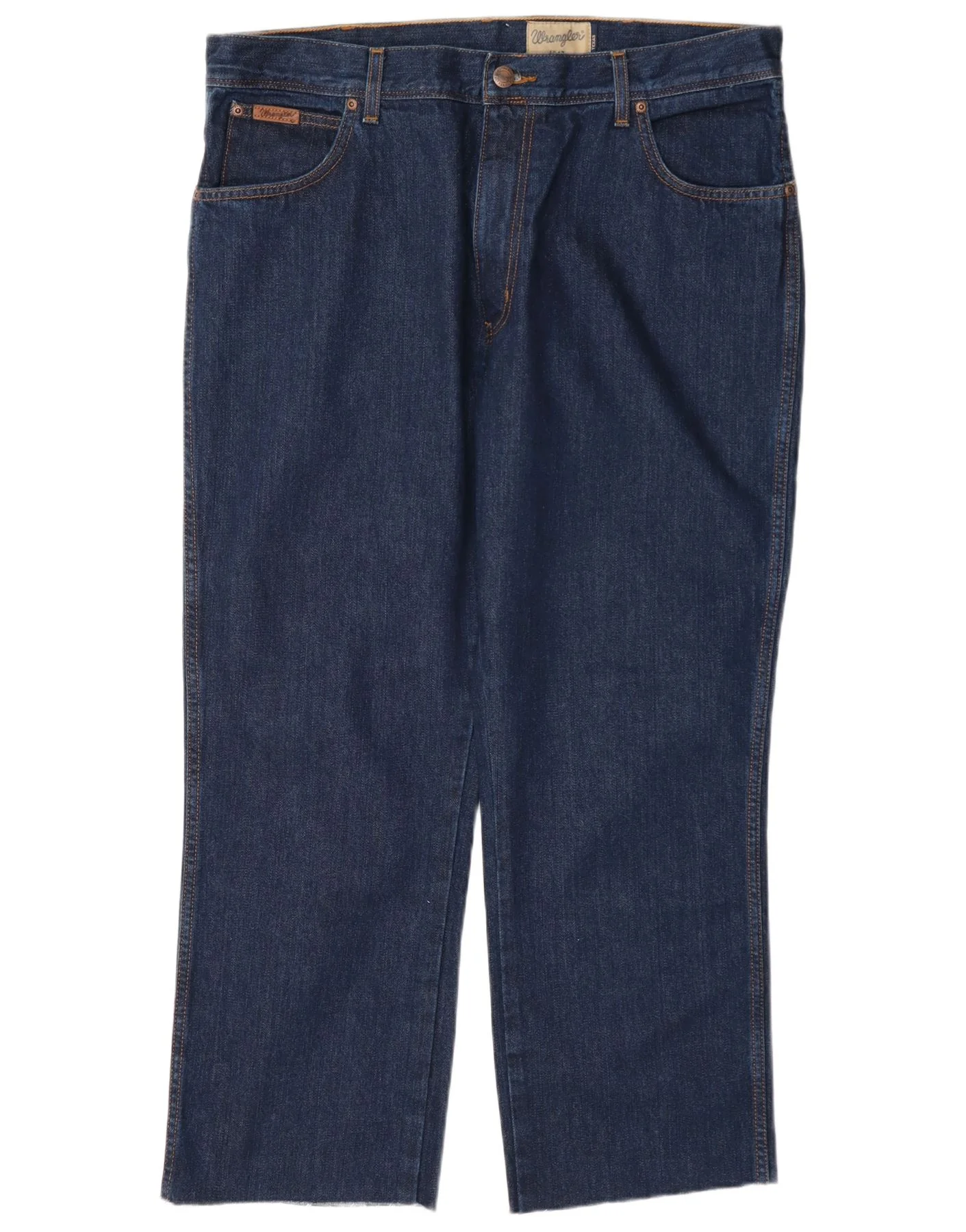 Wrangler Mens Texas Straight Jeans W38 L27 Navy Blue Cotton
