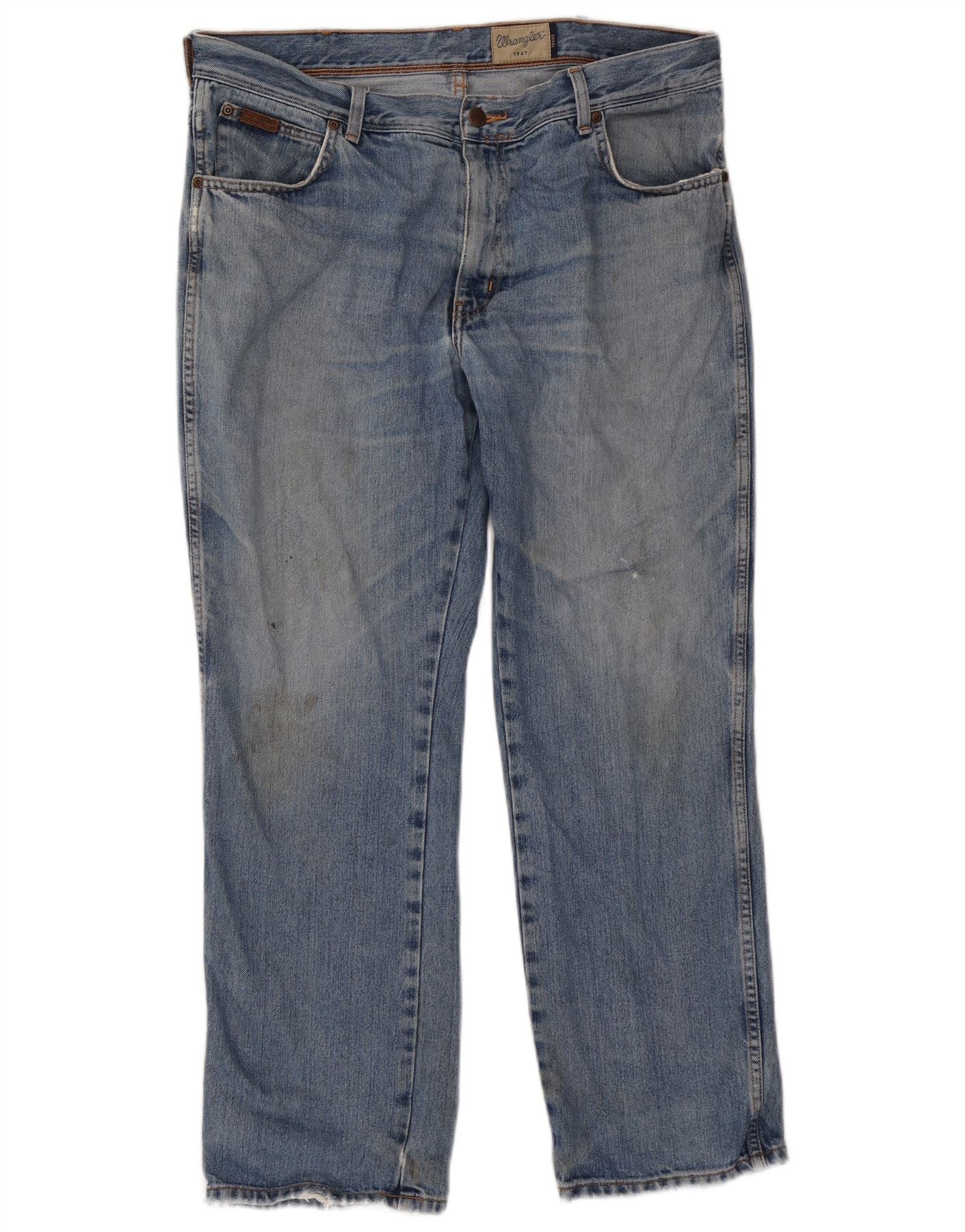 Wrangler Mens Texas Straight Jeans W38 L30 Blue Cotton