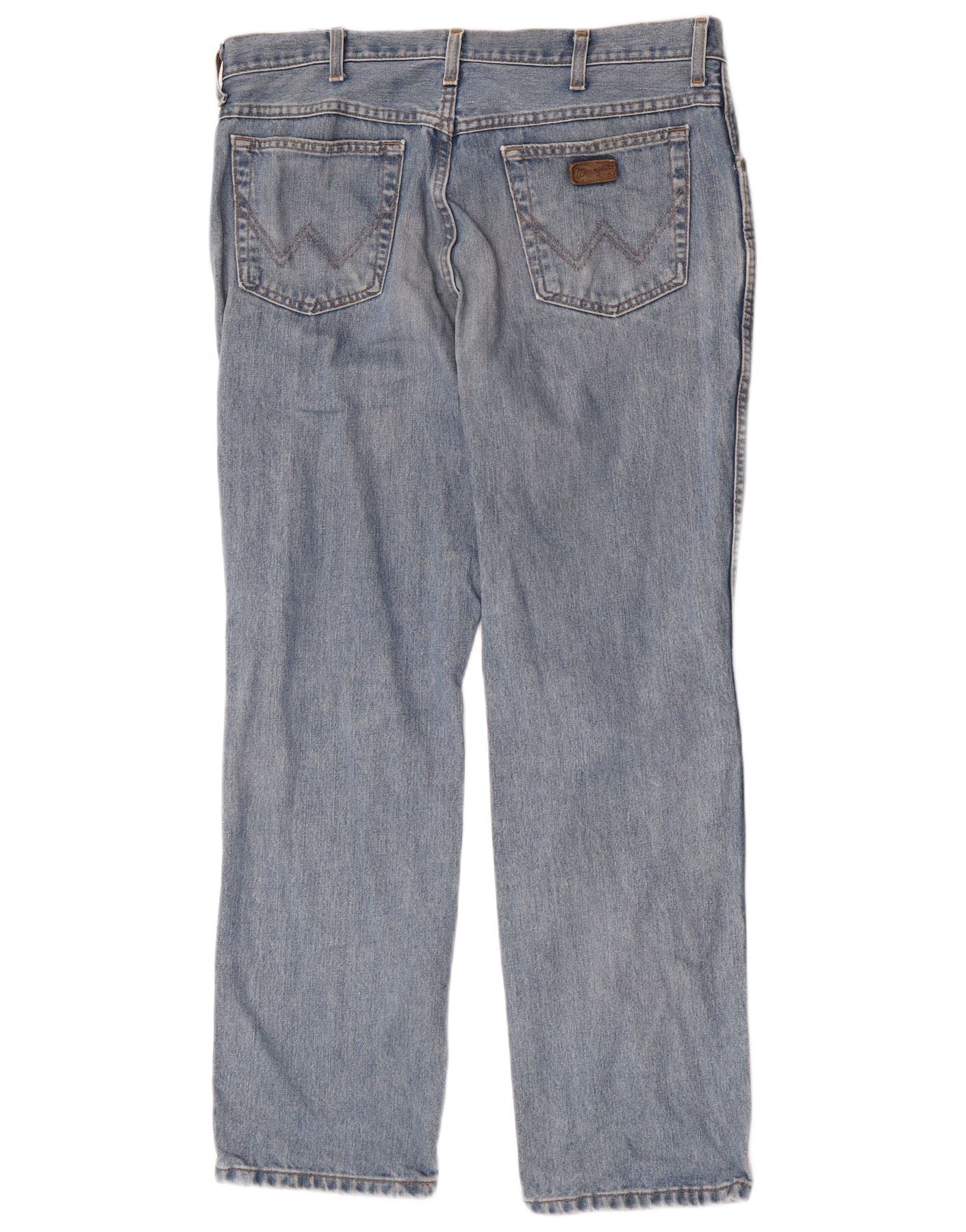 Wrangler Mens Texas Straight Jeans W38 L32 Blue Cotton - Image 2