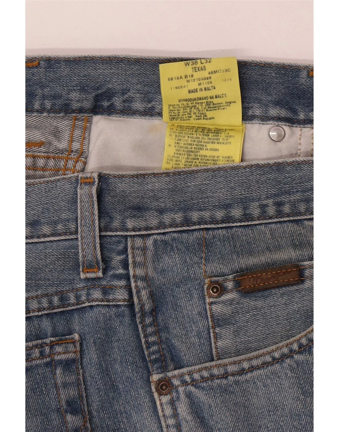 Wrangler Mens Texas Straight Jeans W38 L32 Blue Cotton - Image 6