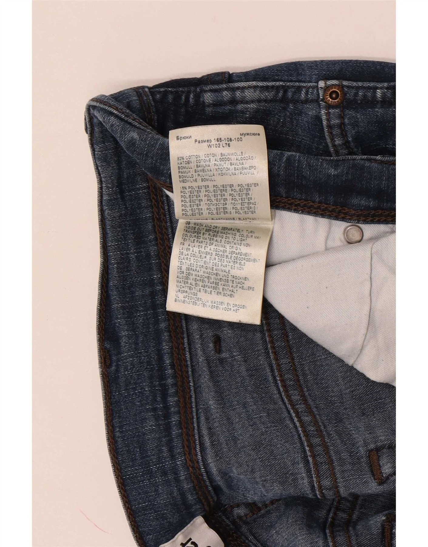 Wrangler Mens Texas Straight Jeans W40 L30 Blue Cotton - Image 3