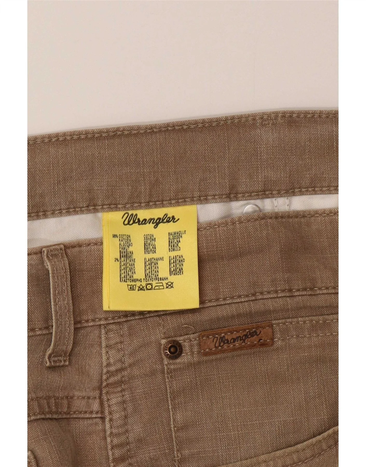 Wrangler Mens Texas Stretch Straight Casual Trousers W42 L28 Brown Cotton - Image 3