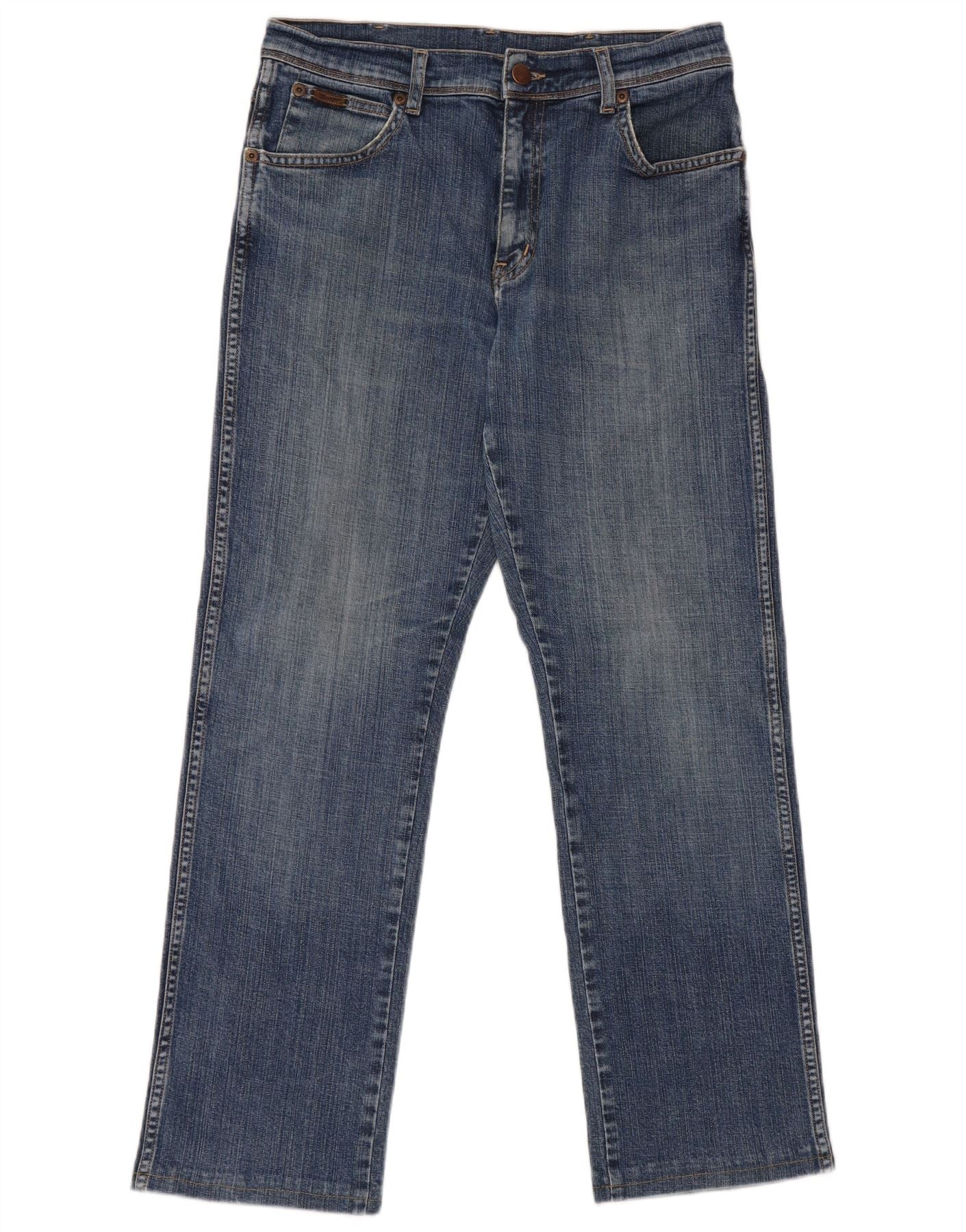 Wrangler Mens Texas Stretch Straight Jeans W32 L27 Blue Cotton