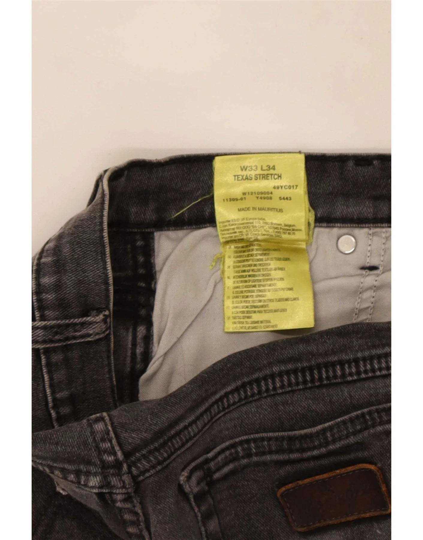 Wrangler Mens Texas Stretch Straight Jeans W33 L34 Grey Cotton - Image 5