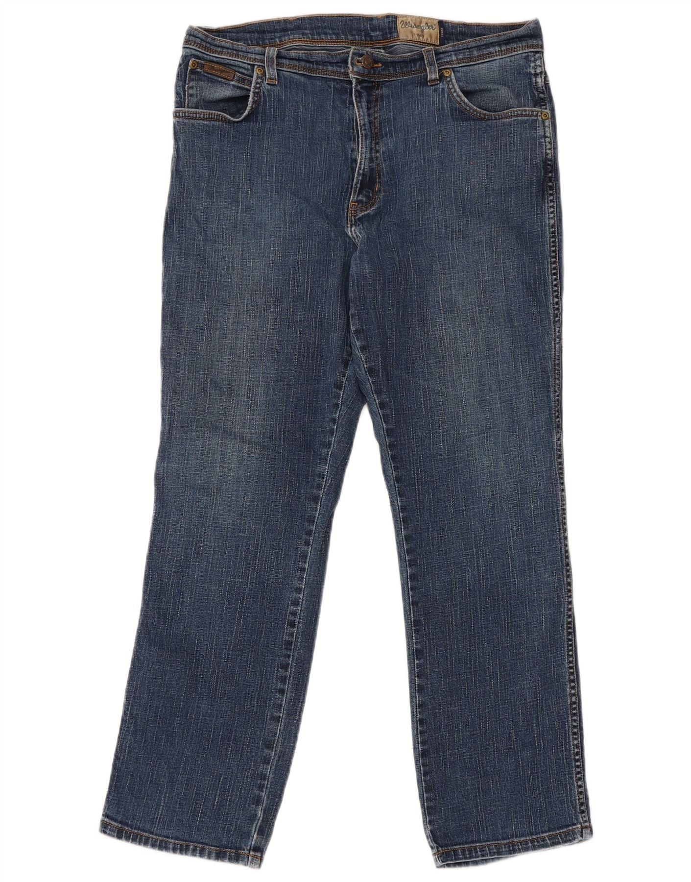 Wrangler Mens Texas Stretch Straight Jeans W36 L30 Blue Cotton