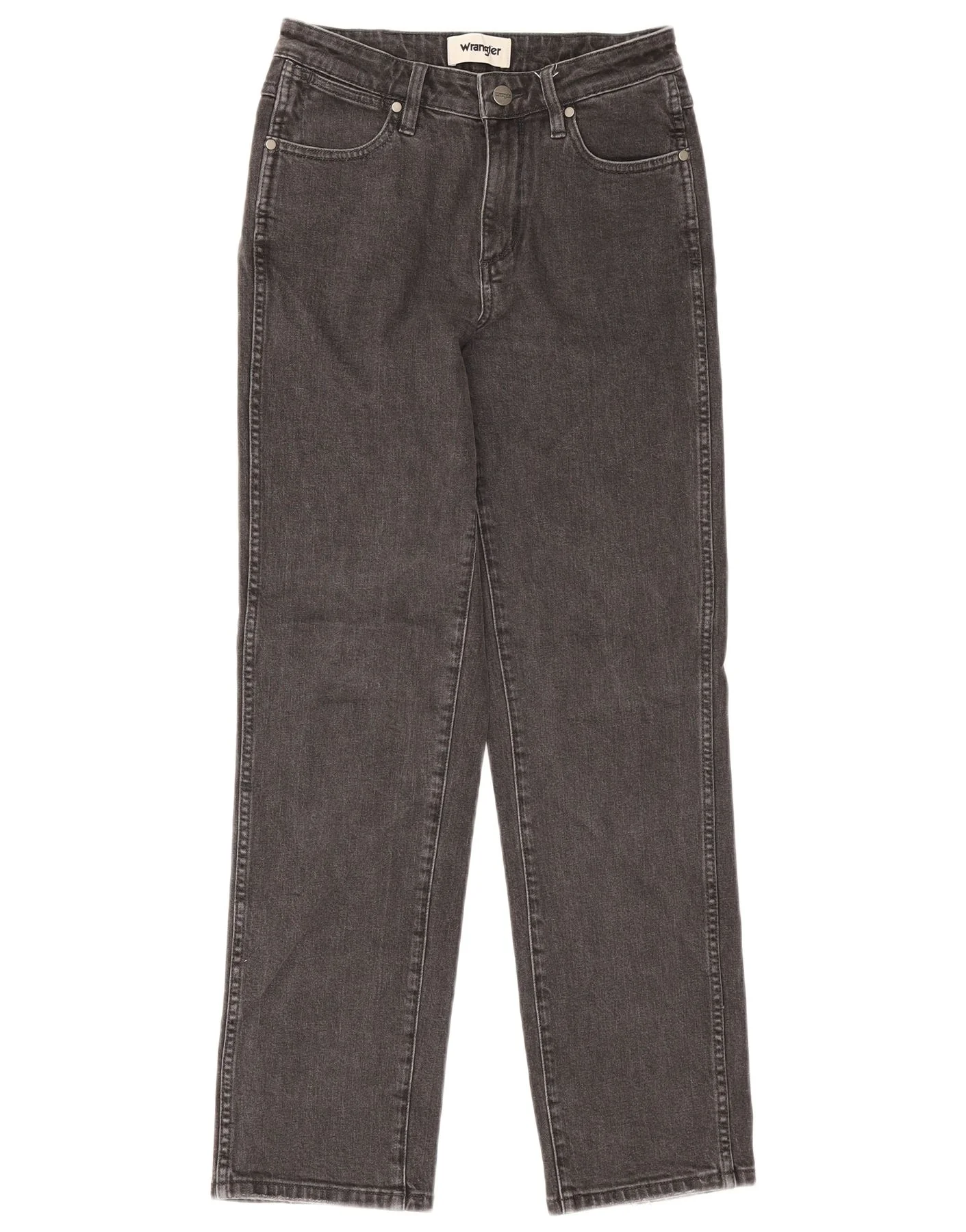 Wrangler Womens Cindy Fit Mid Rise Straight Jeans UK 8 Small W27 L30 Grey