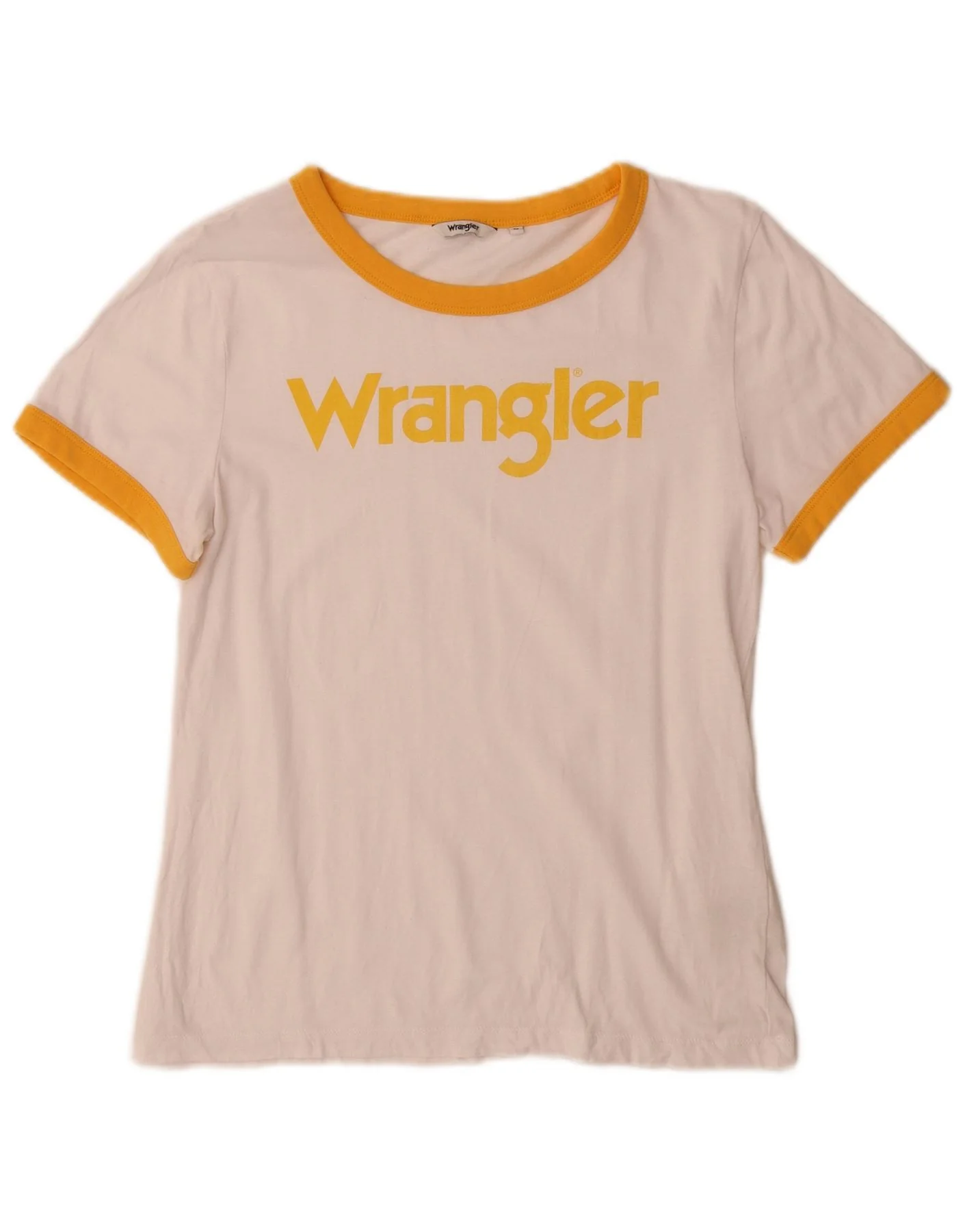 Wrangler Womens Graphic T-Shirt Top UK 12 Medium White Colourblock Cotton