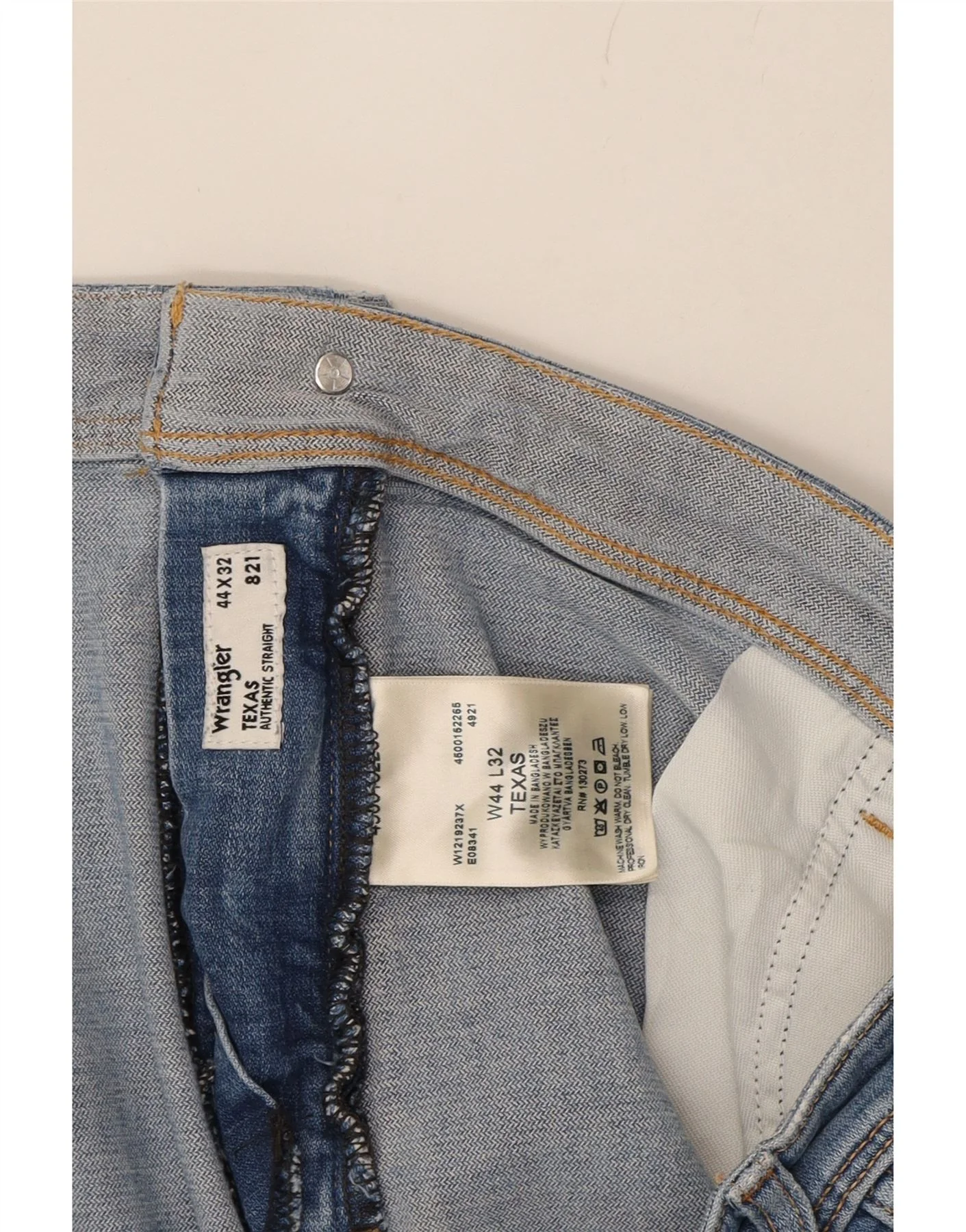WRANGLER Womens Texas Straight Jeans W44 L32 Blue Cotton - Image 3