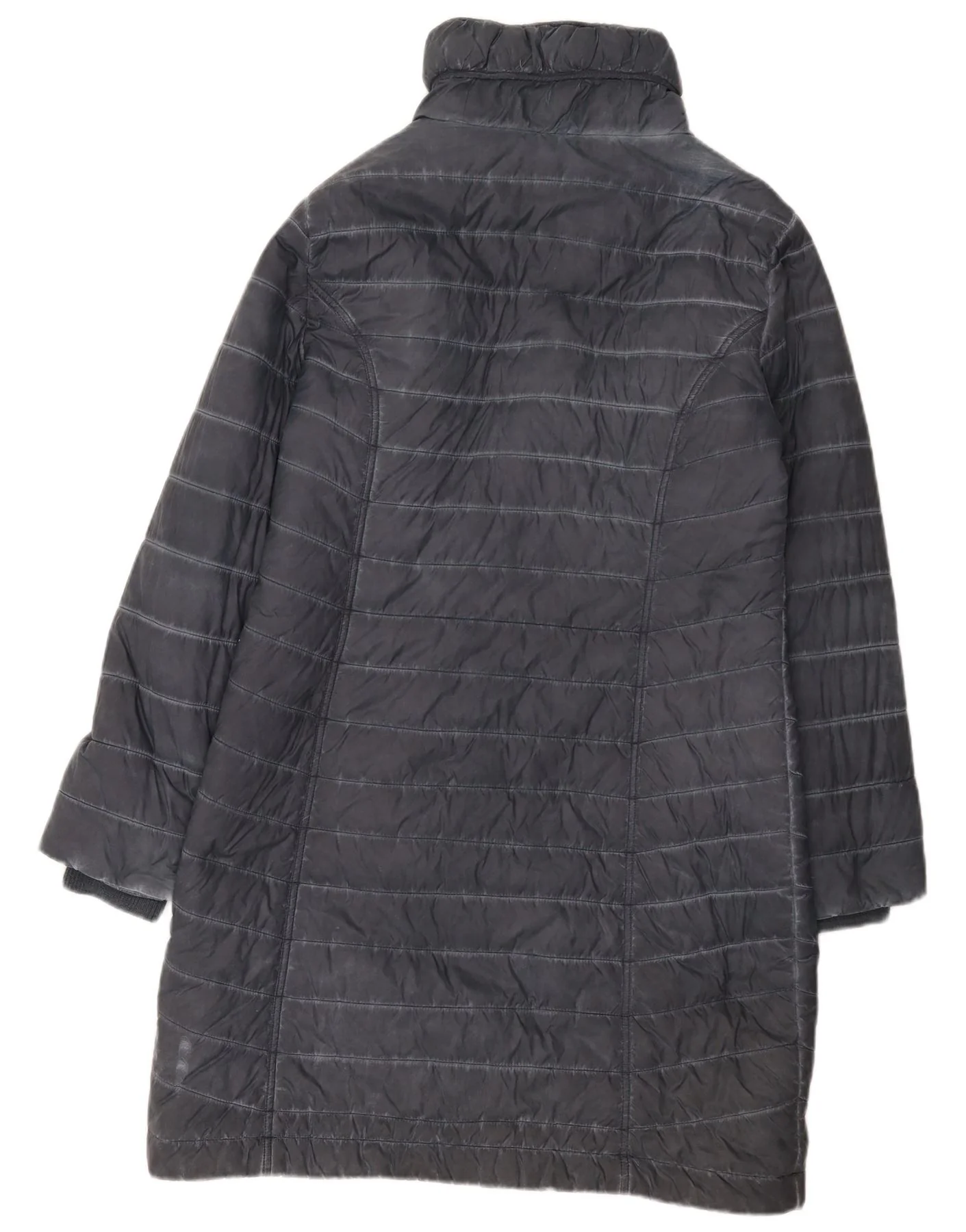 Yest Fashion Womens Padded Coat UK 12 Medium Navy Blue Striped Nylon - Image 2