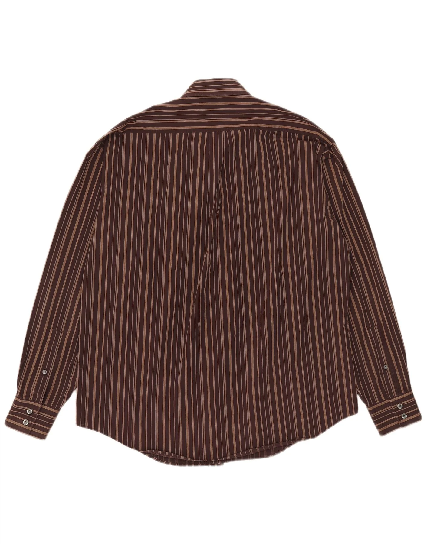 Yves Saint Laurent Mens Shirt Large Brown Striped Cotton - Image 2