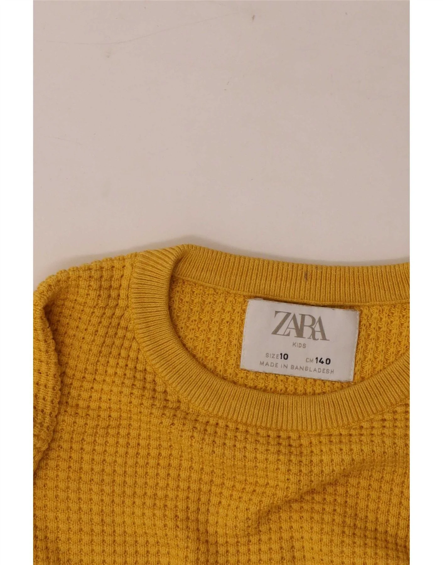 Zara Boys Crew Neck Jumper Sweater 9-10 Years Yellow - Image 4
