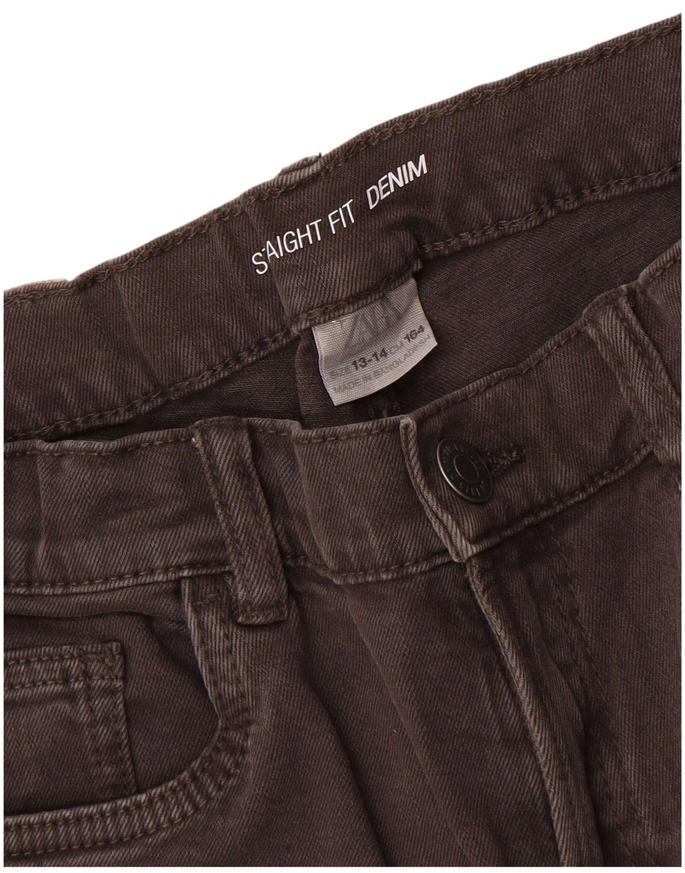 Zara Boys Straight Jeans 13-14 Years W28 L27 Grey - Image 3