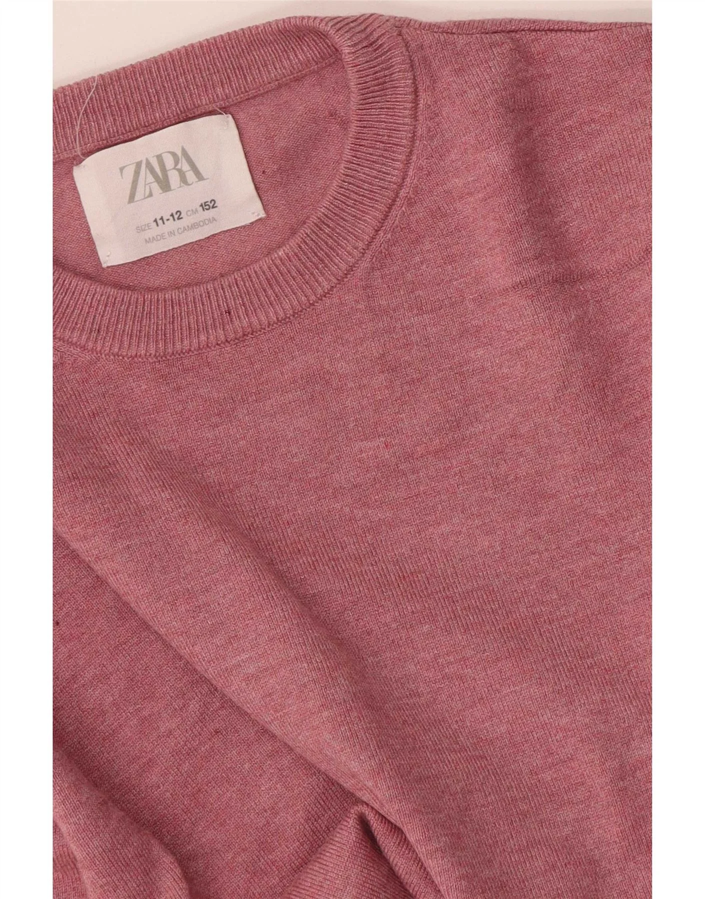 Zara Girls Crew Neck Jumper Sweater 11-12 Years Pink - Image 3