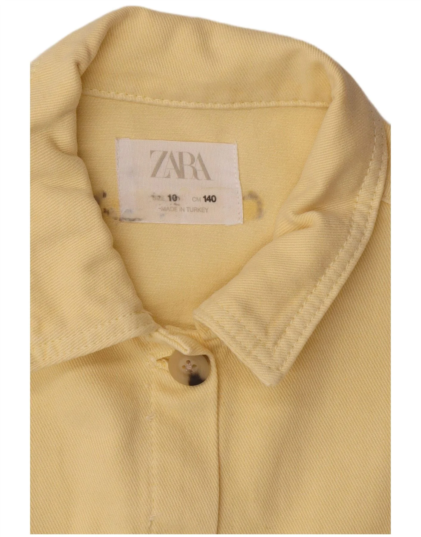 Zara Girls Crop Bomber Jacket 9-10 Years Yellow - Image 4