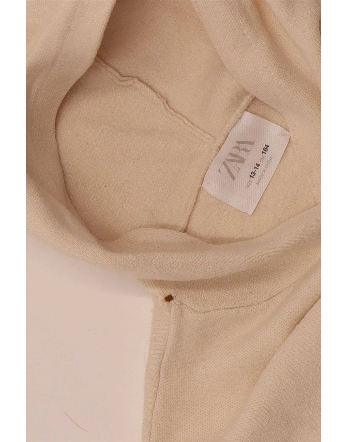 Zara Girls Crop Hoodie Jumper 13-14 Years Off White - Image 4