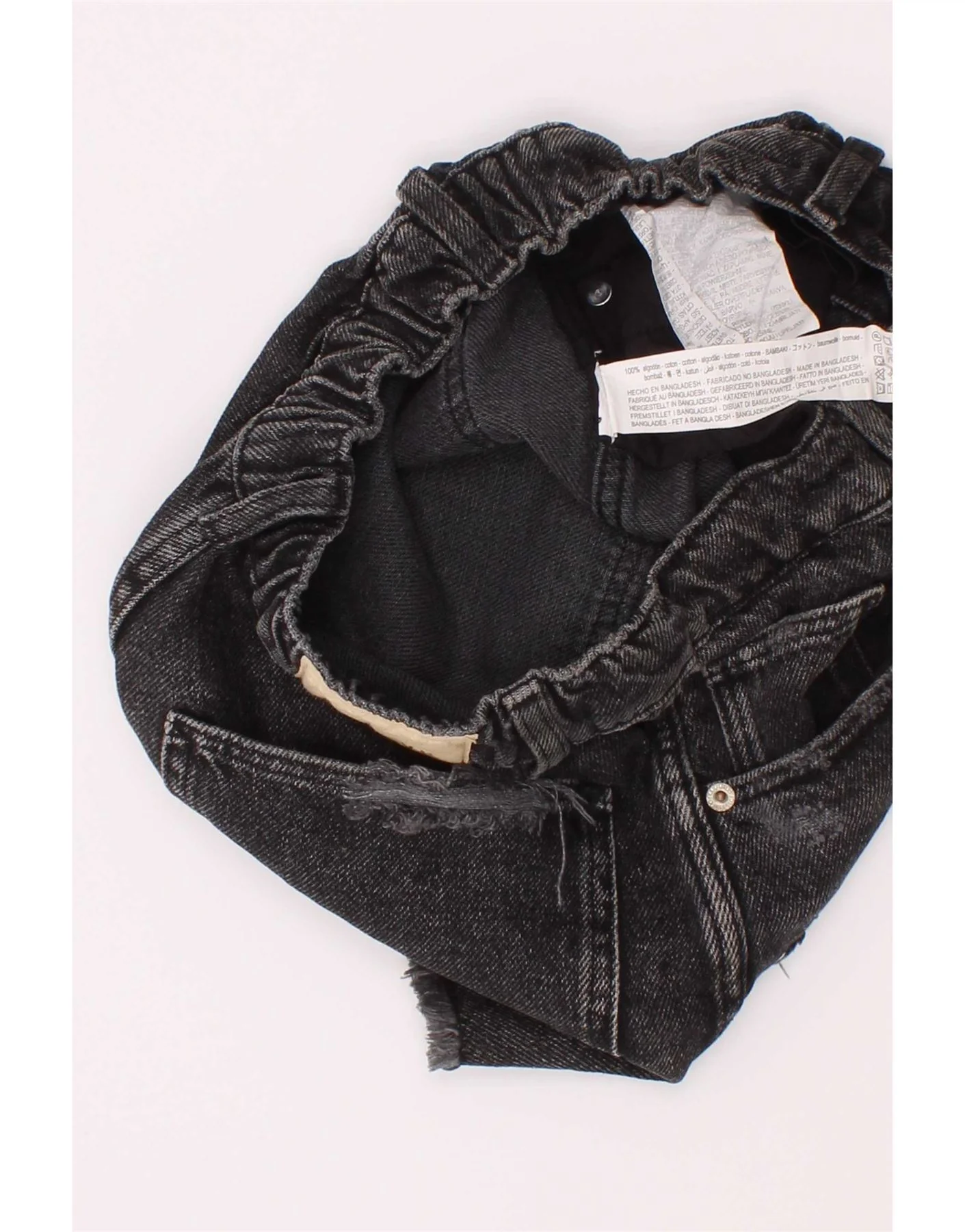 Zara Girls Denim Shorts 11-12 Years W26 Grey Cotton - Image 3