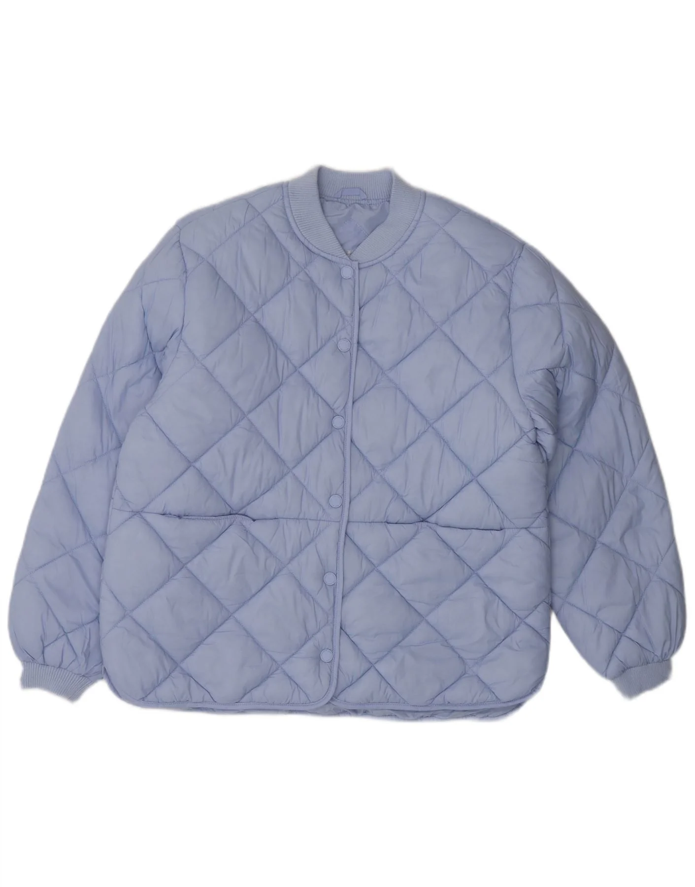 Zara Girls Quilted Bomber Jacket 11-12 Years Blue