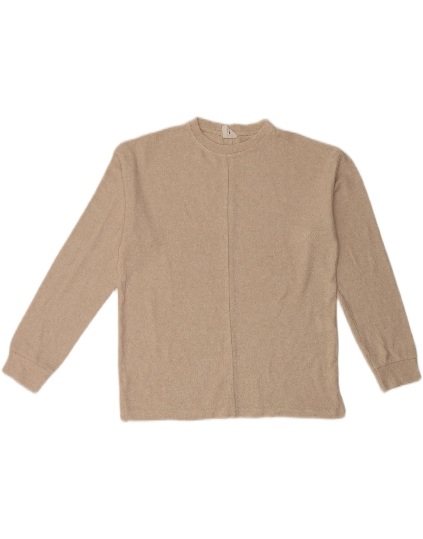 Zara Girls Top Long Sleeve 13-14 Years Beige Viscose