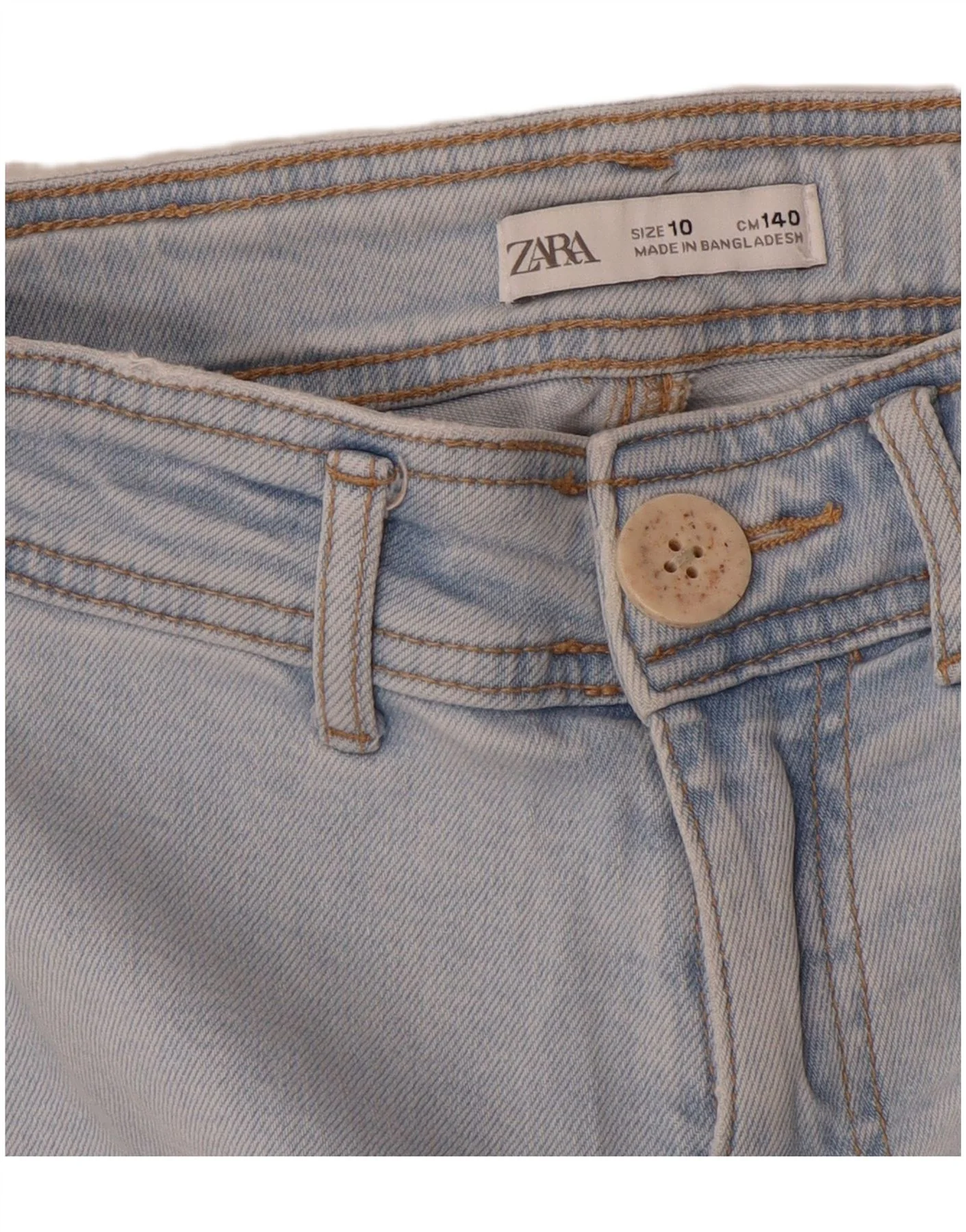 Zara Girls Wide Leg Jeans 9-10 Years W22 L25 Blue - Image 3