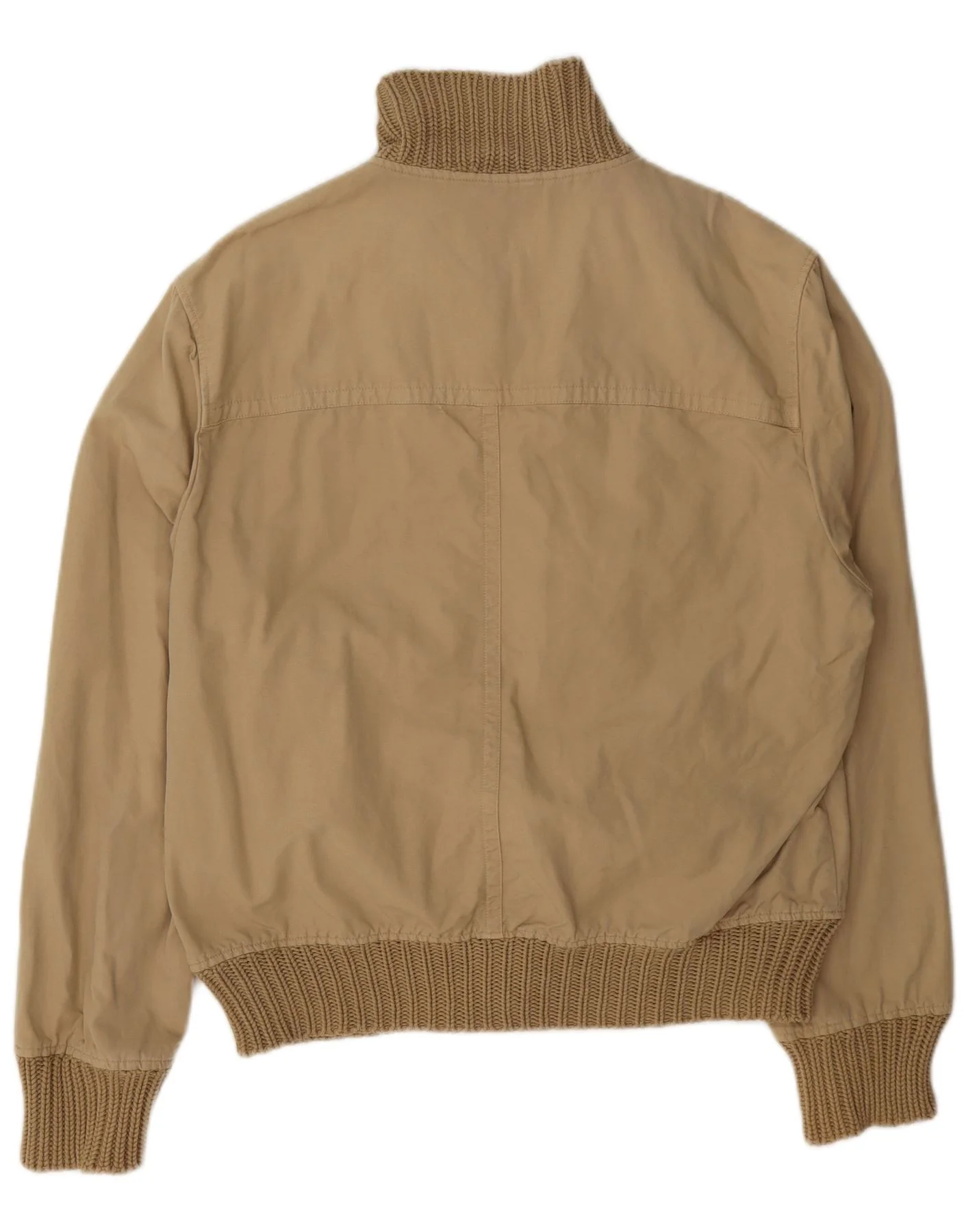 Zara Mens Bomber Jacket UK 42 XL Beige Cotton - Image 2