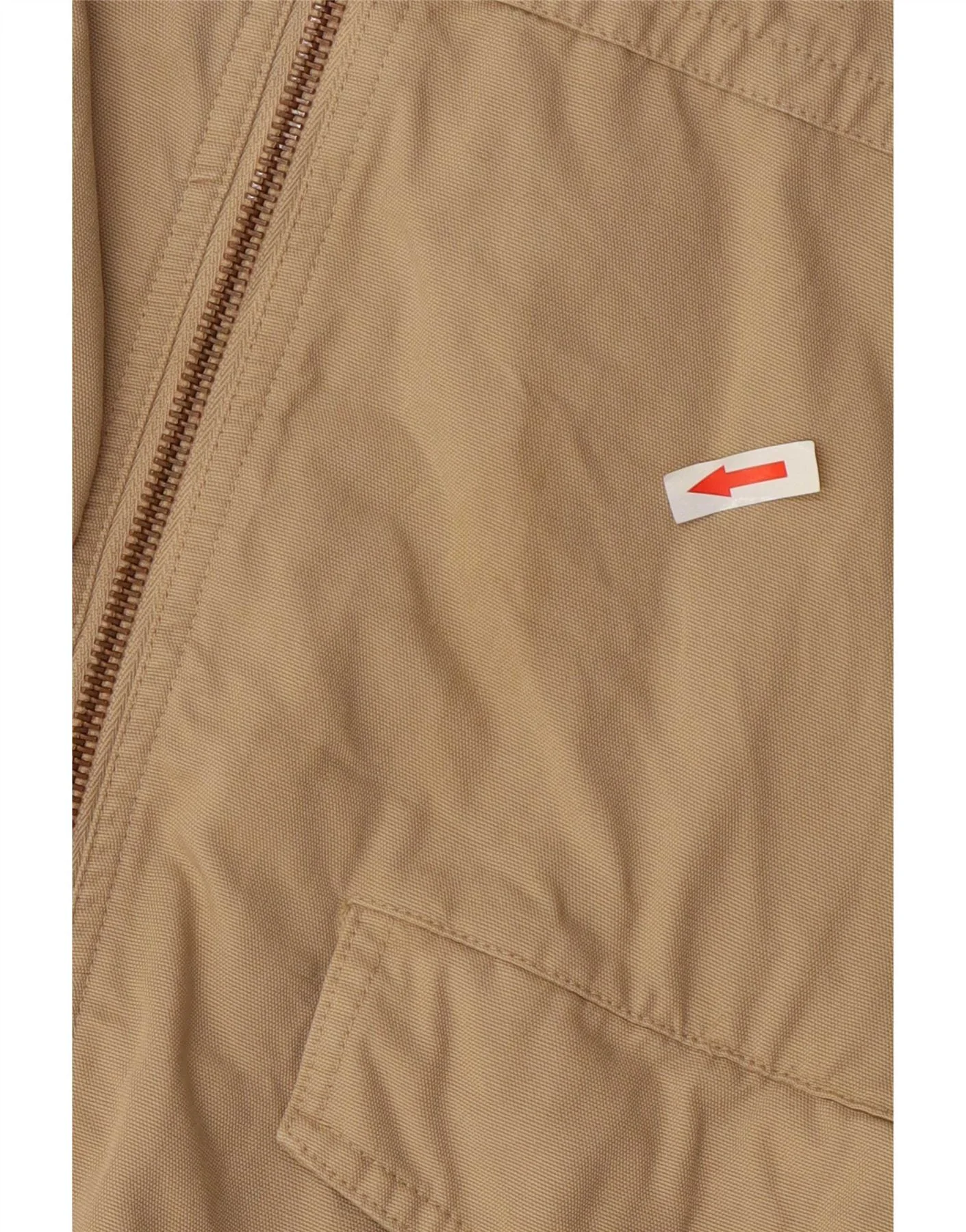 Zara Mens Bomber Jacket UK 42 XL Beige Cotton - Image 4