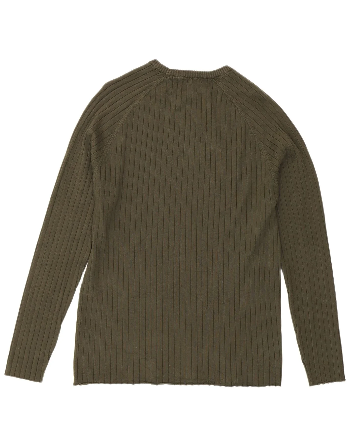 Zara Mens Crew Neck Jumper Sweater Medium Khaki - Image 2