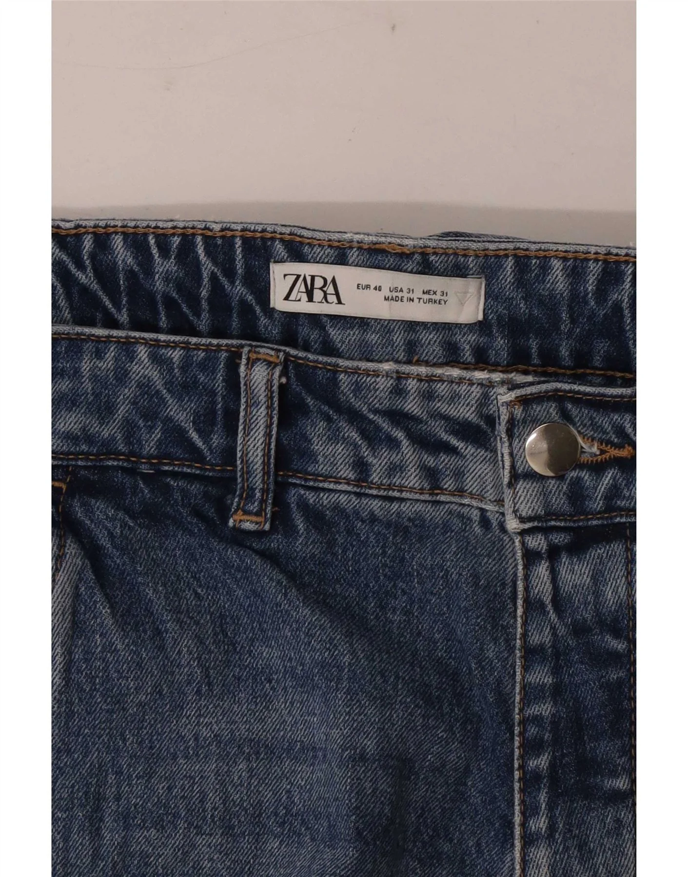 Zara Mens Cropped Tapered Jeans EU 40 Medium W31 L25 Blue - Image 3