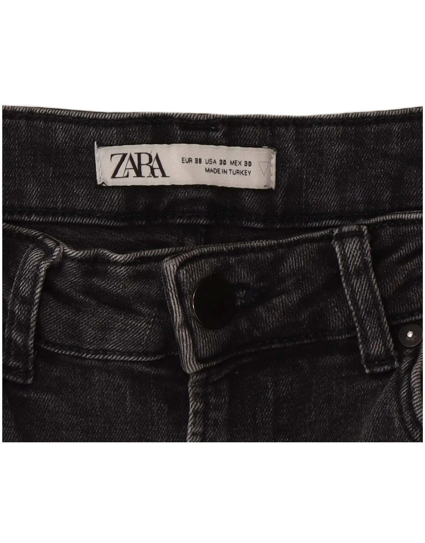 Zara Mens Distressed Skinny Jeans EU 38 Small W30 L26 Black - Image 3