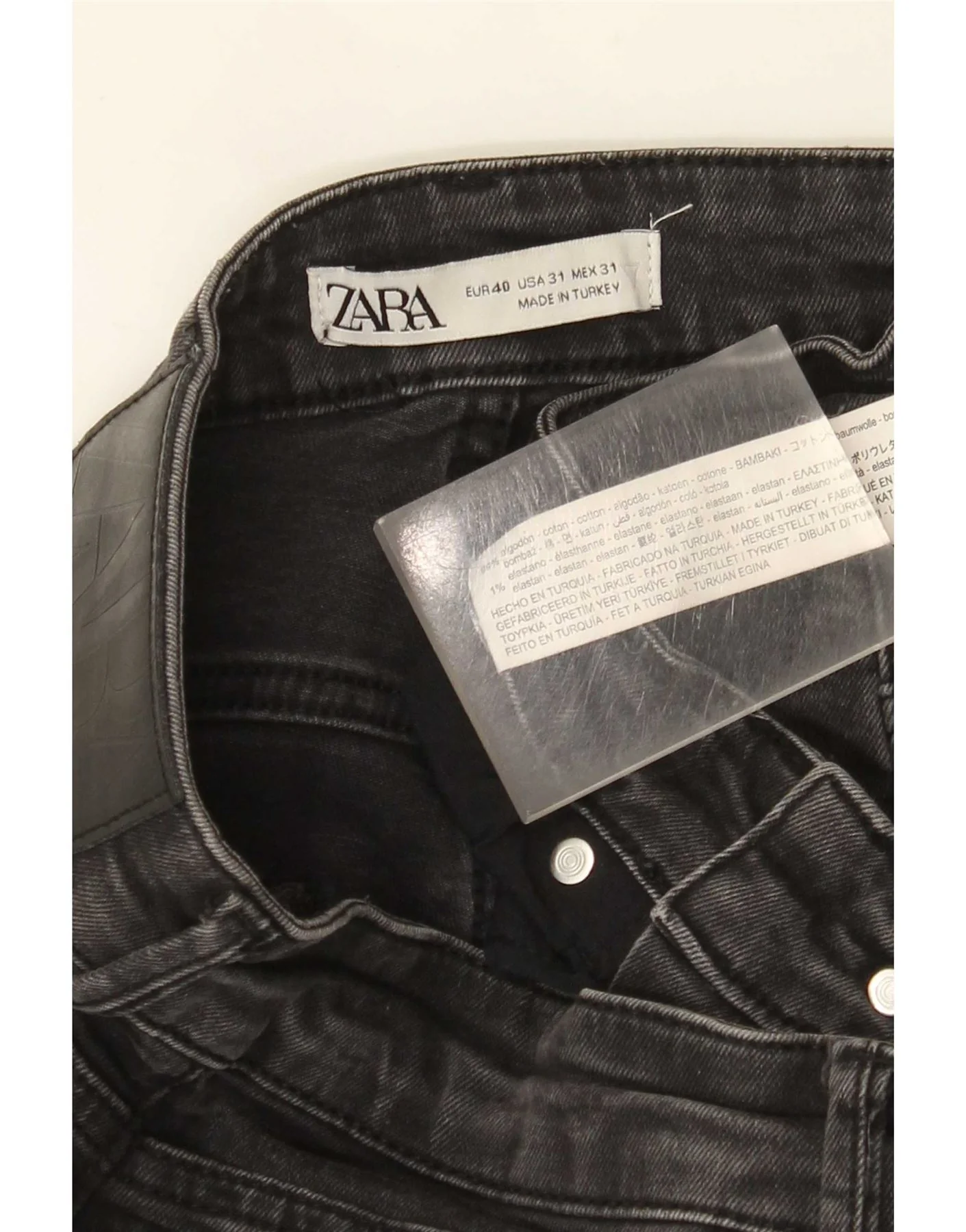 Zara Mens Distressed Skinny Jeans EU 40 Medium W31 L30 Black Cotton - Image 4