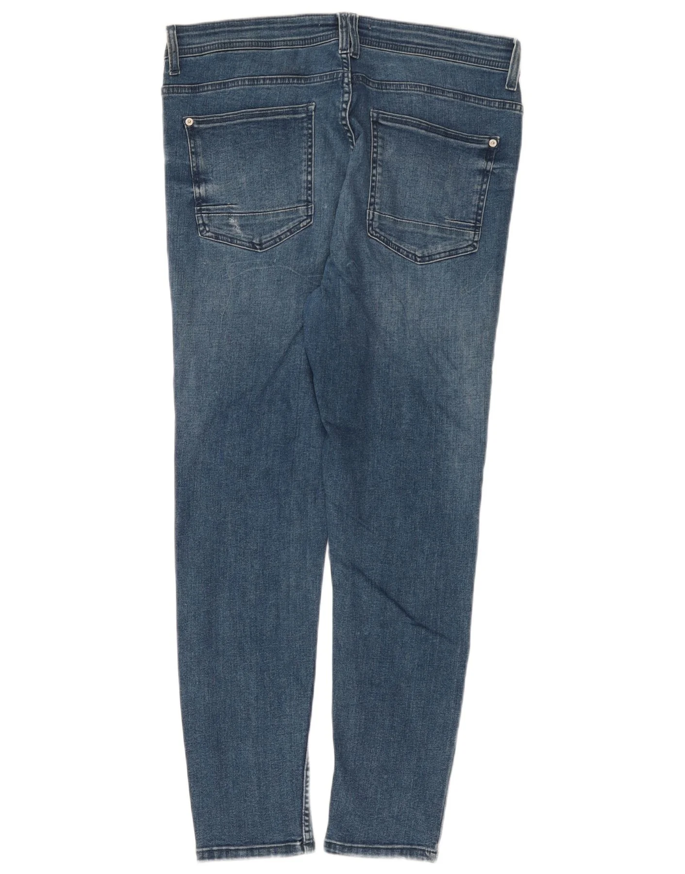 Zara Mens Distressed Slim Jeans EU 42 Large W32 L27 Blue Cotton - Image 2