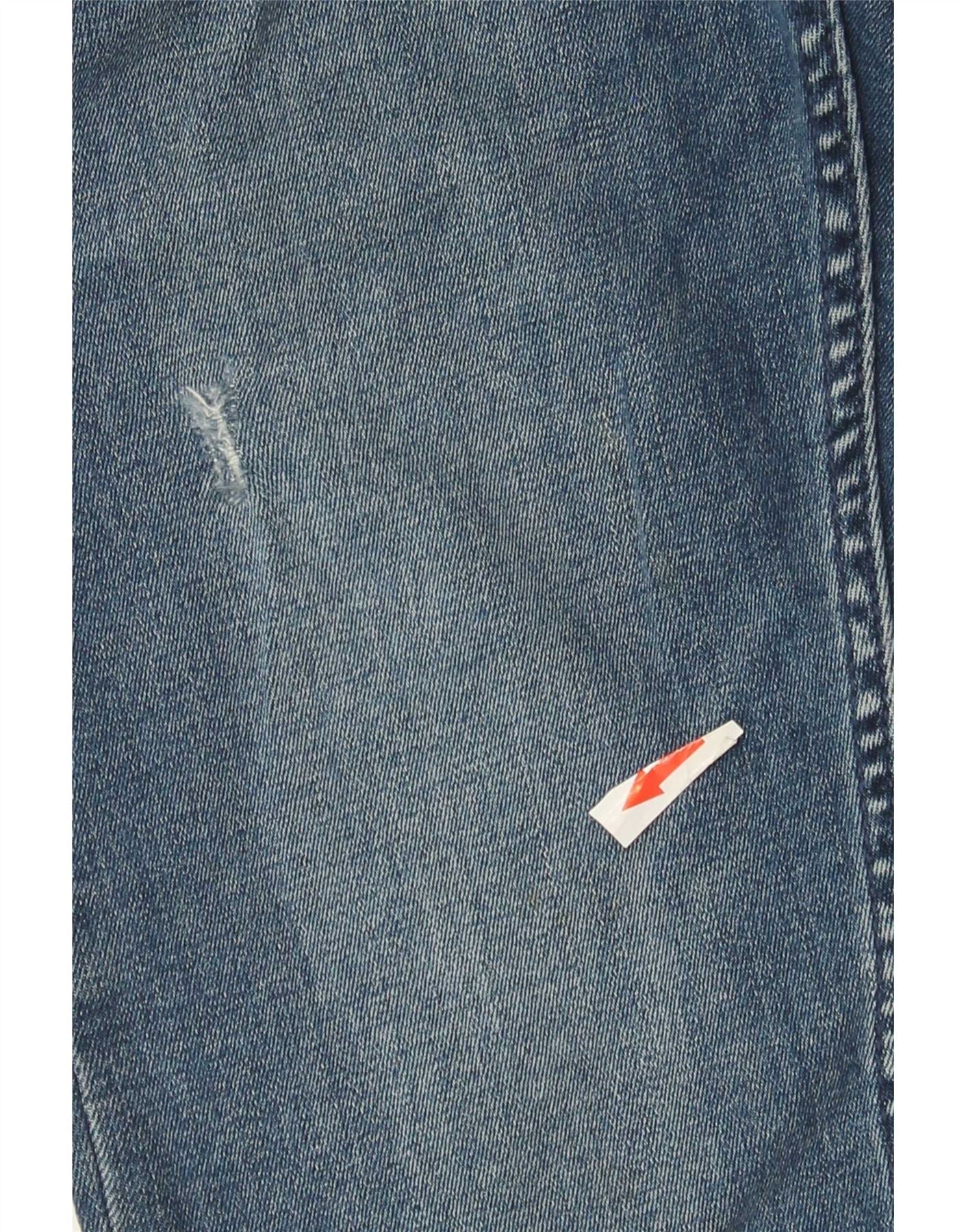 Zara Mens Distressed Slim Jeans EU 42 Large W32 L27 Blue Cotton - Image 3