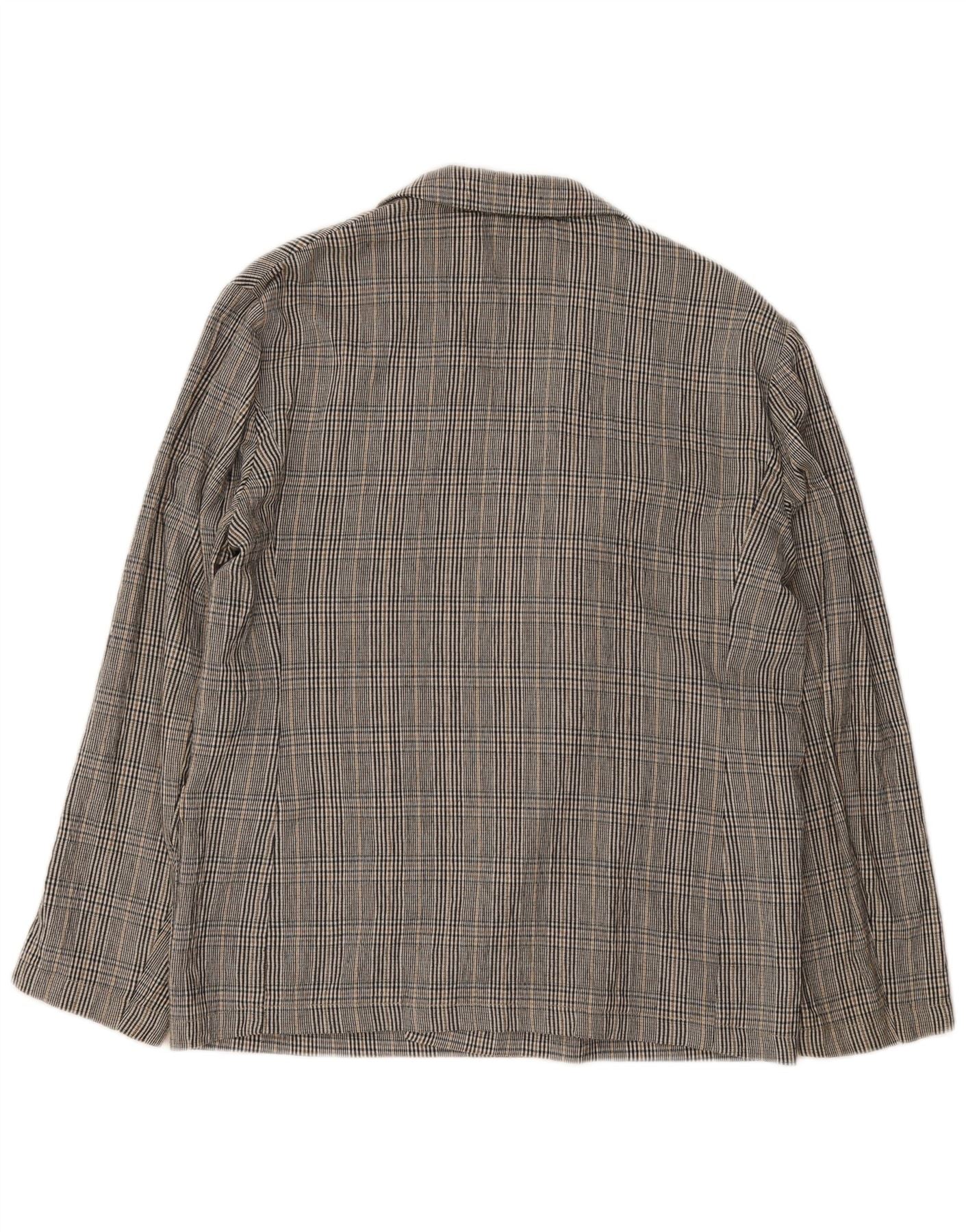 Zara Mens Double Breasted Blazer Jacket UK 40 Large Grey Plaid - Image 2