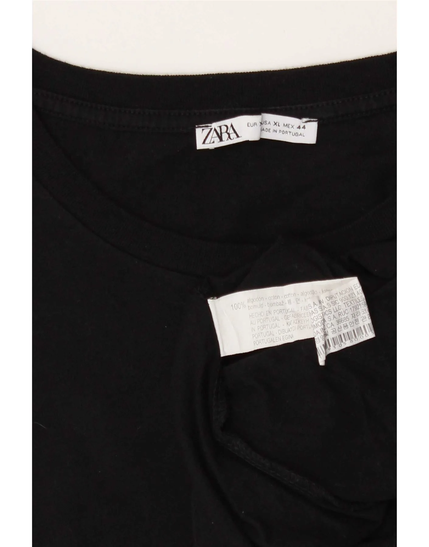 Zara Mens Graphic T-Shirt Top XL Black Cotton - Image 3