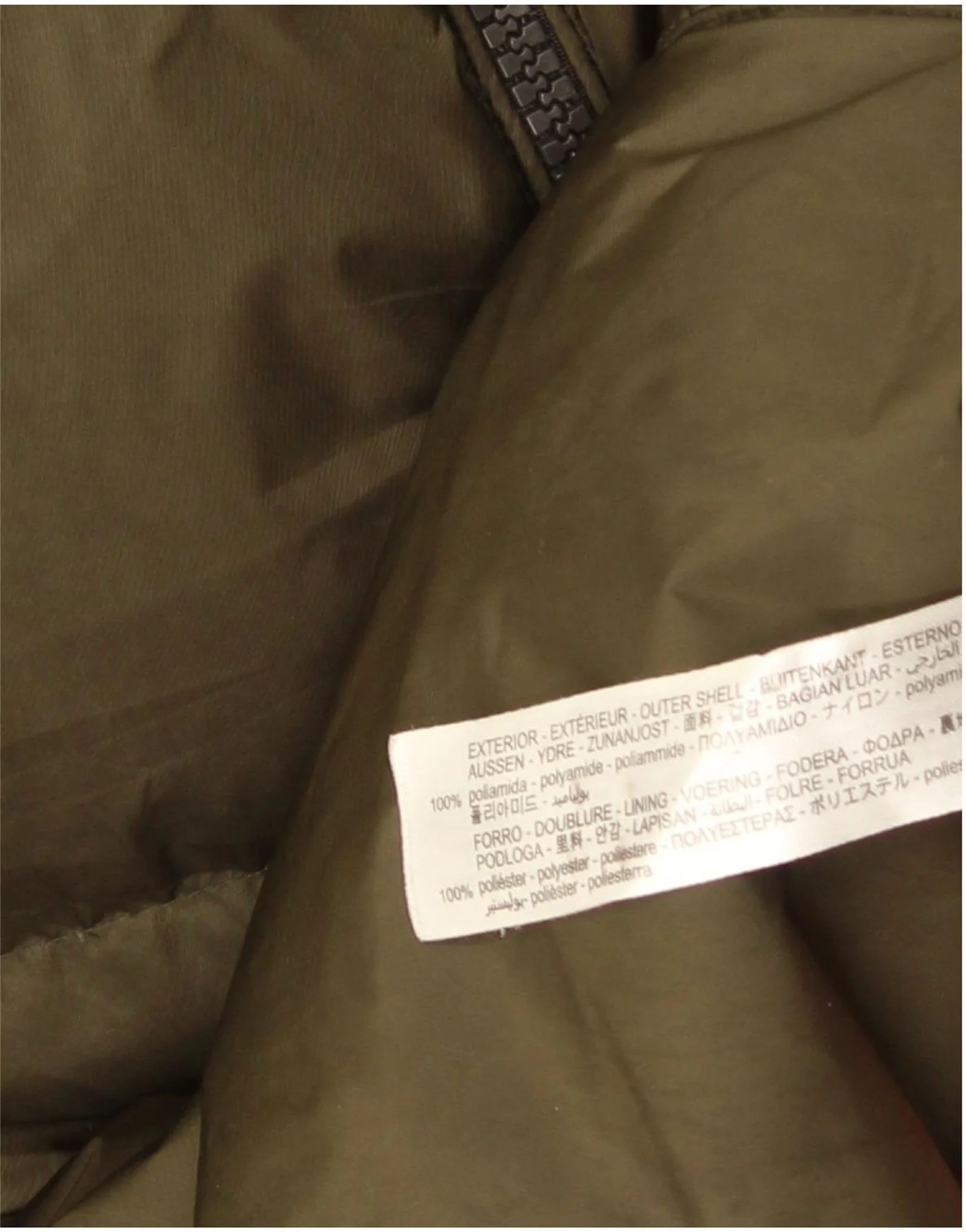 Zara Mens Hooded Loose Fit Padded Jacket UK 36 Small Khaki Classic - Image 4