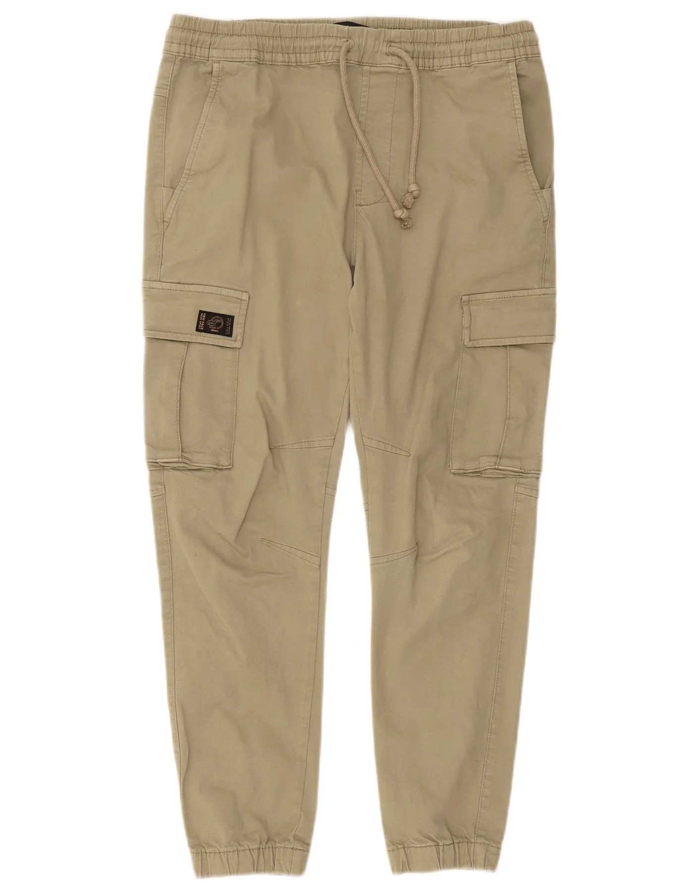 Zara Mens Joggers Cargo Trousers Medium W31 L27 Khaki Cotton