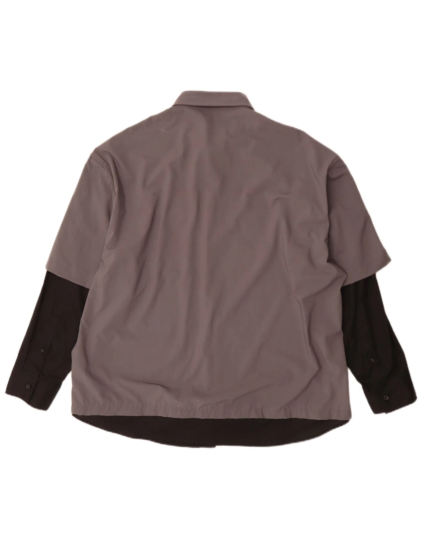 Zara Mens Shirt Large Grey Colourblock Polyester - Image 2