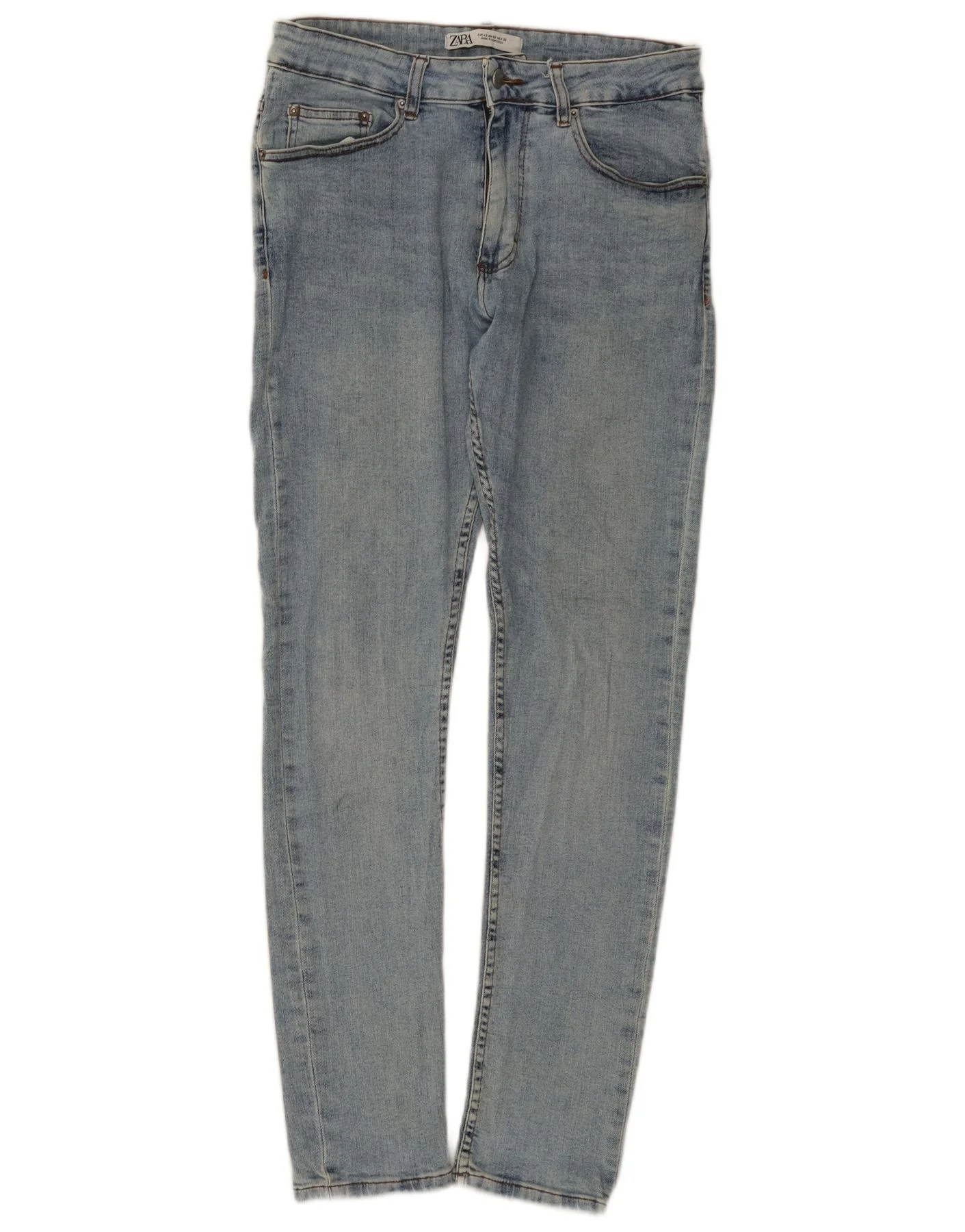 Zara Mens Skinny Jeans EU 42 Large W32 L32 Blue Cotton