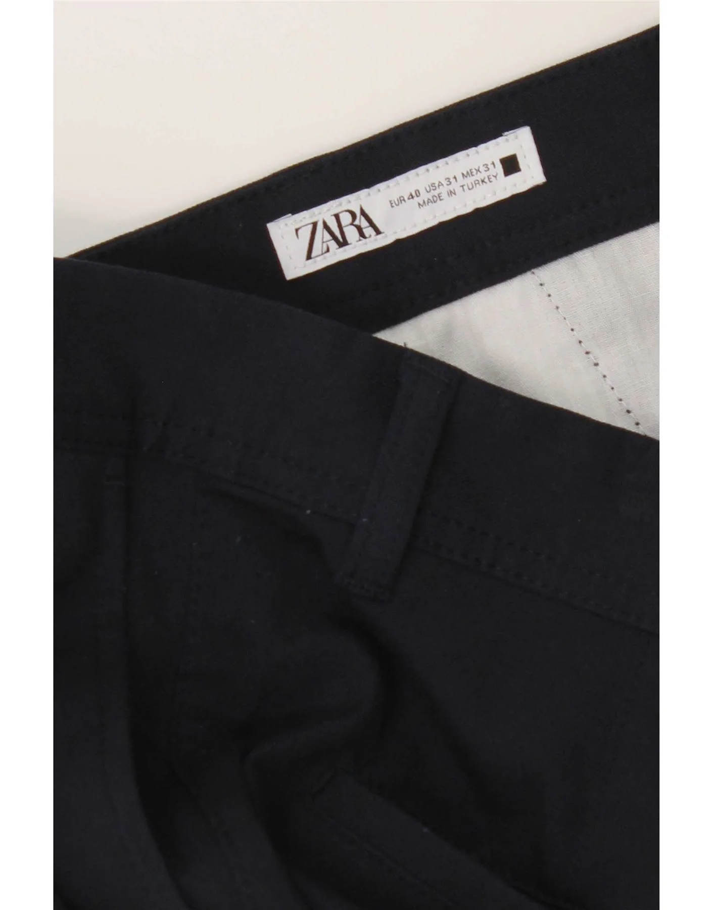 Zara Mens Slim Chino Trousers EU 40 Medium W31 L27 Navy Blue - Image 3