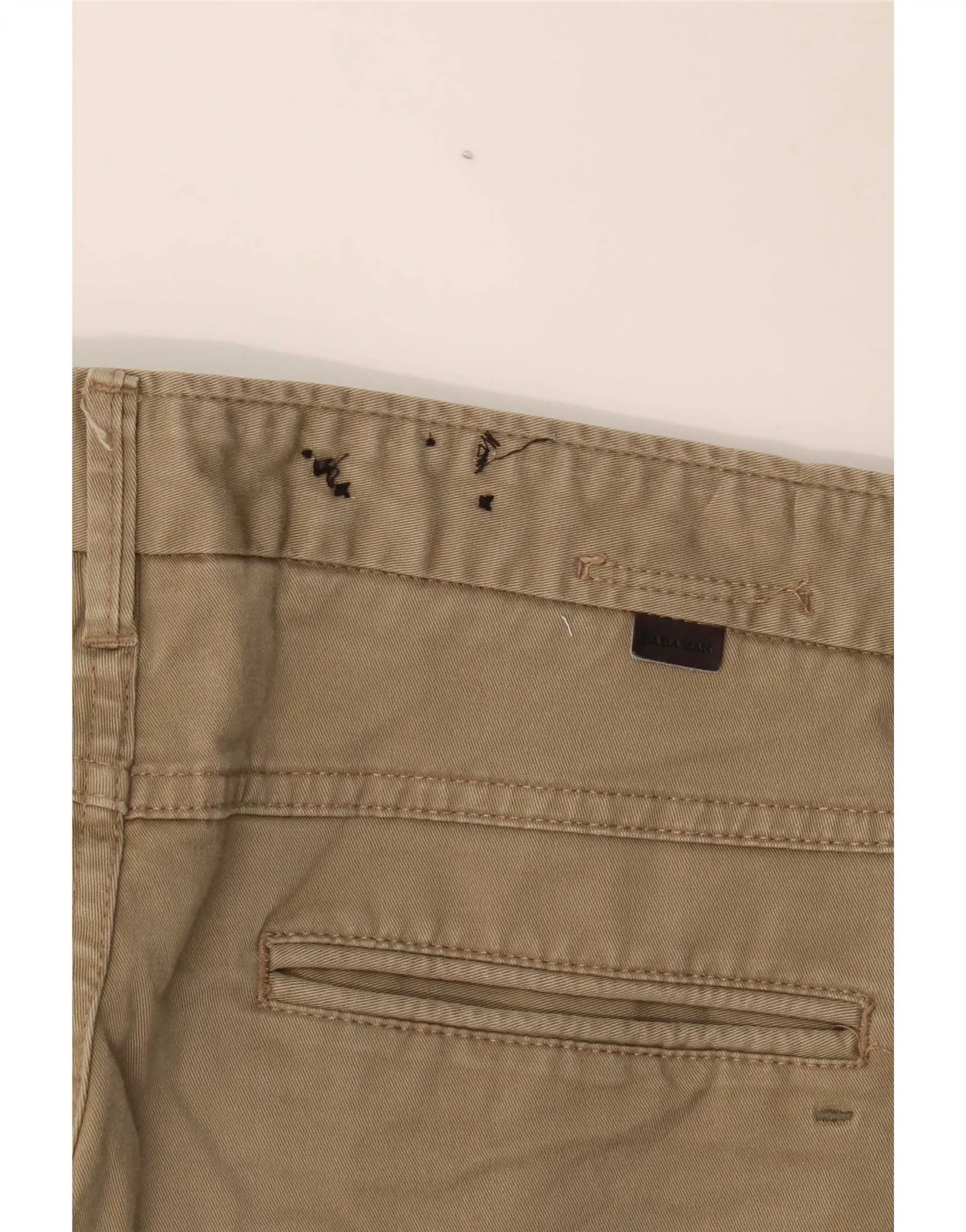 Zara Mens Slim Chino Trousers EU 40 Medium W31 L31 Khaki - Image 3