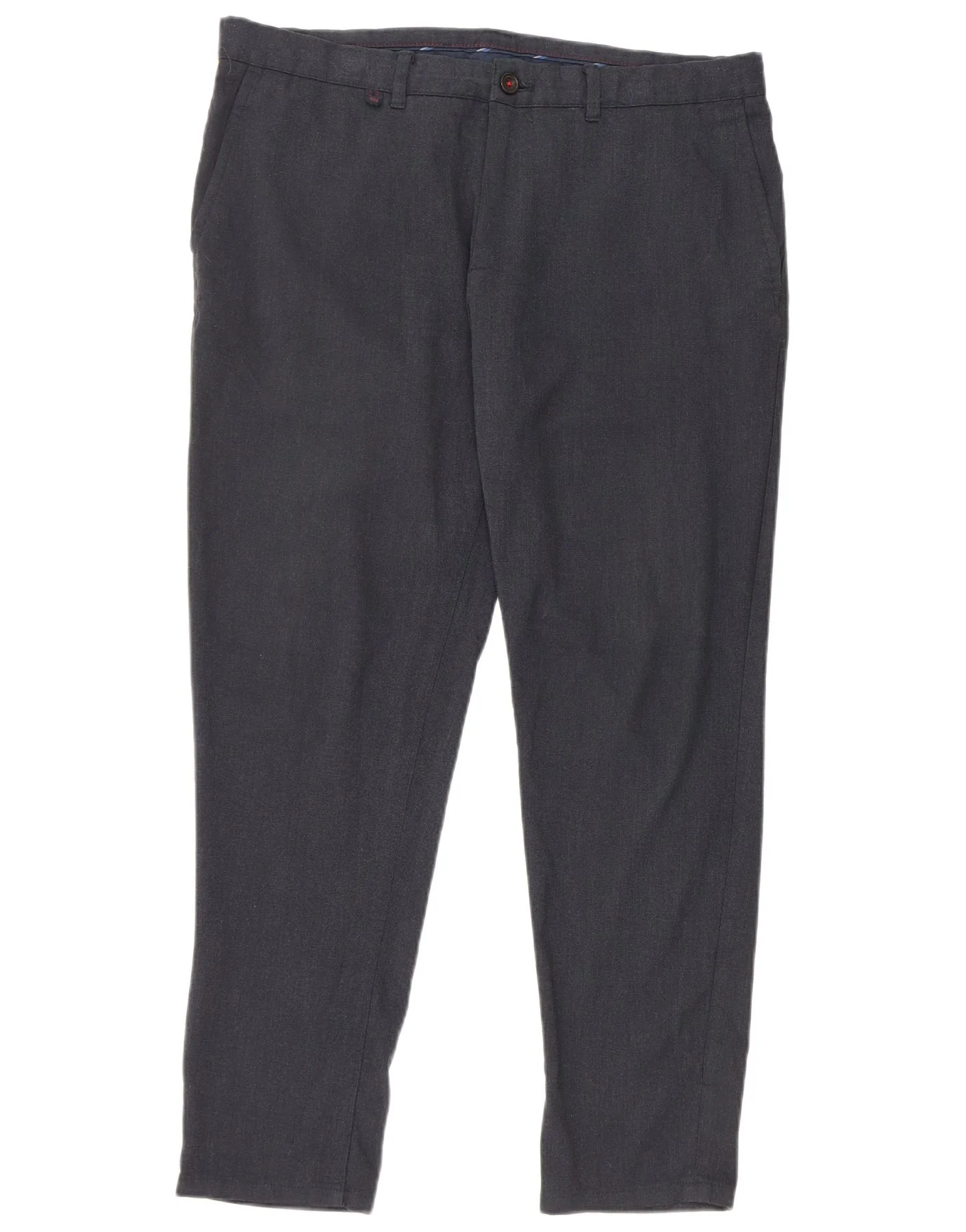 Zara Mens Slim Chino Trousers EU 44 Large W34 L28 Navy Blue