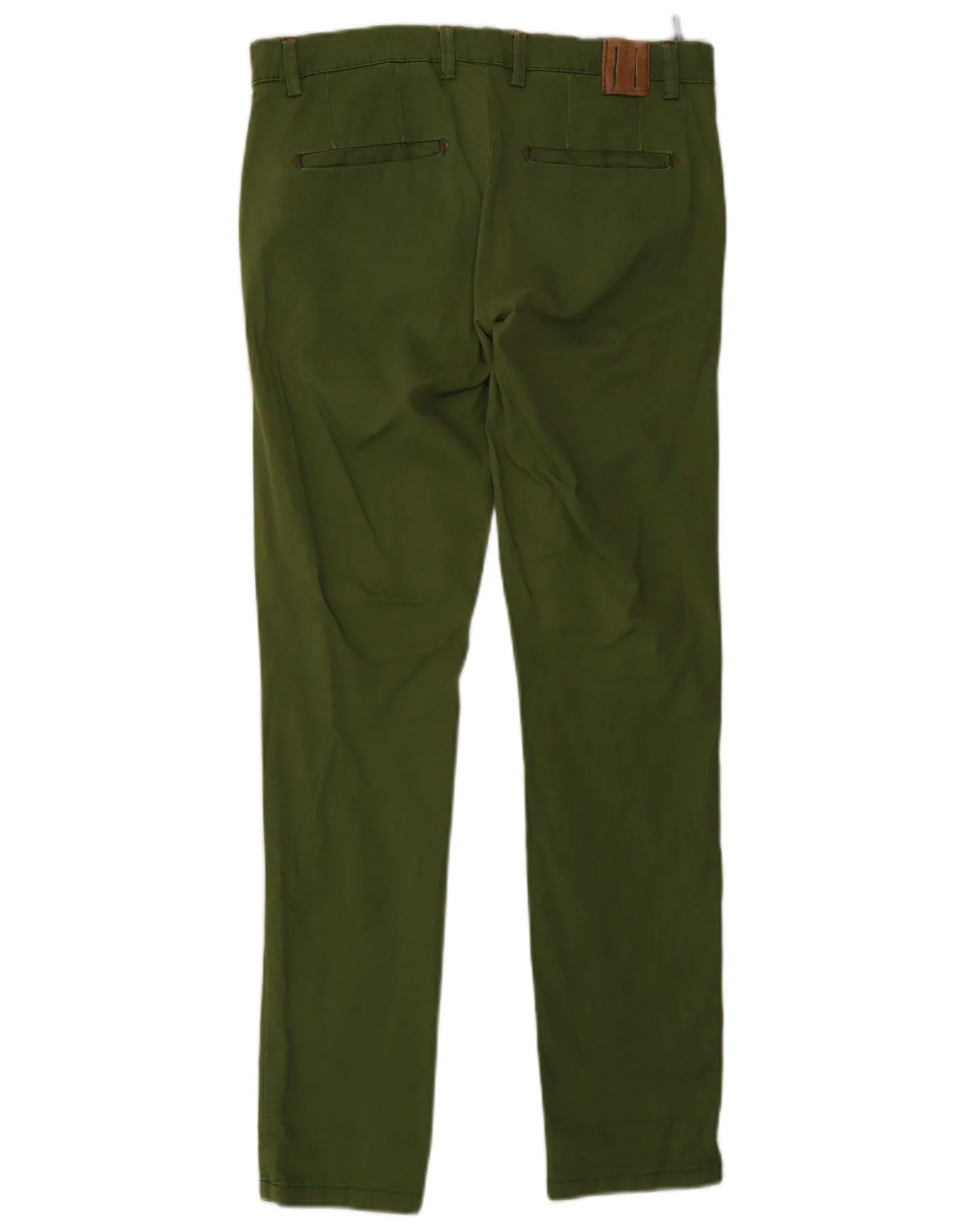 Zara Mens Slim Fit Chino Trousers EU 40 Medium W34 L34 Green - Image 2