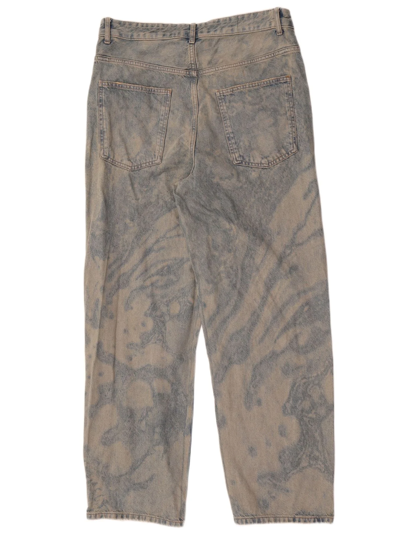 Zara Mens Straight Jeans EU 42 Large W32 L32 Blue Tie Dye - Image 2