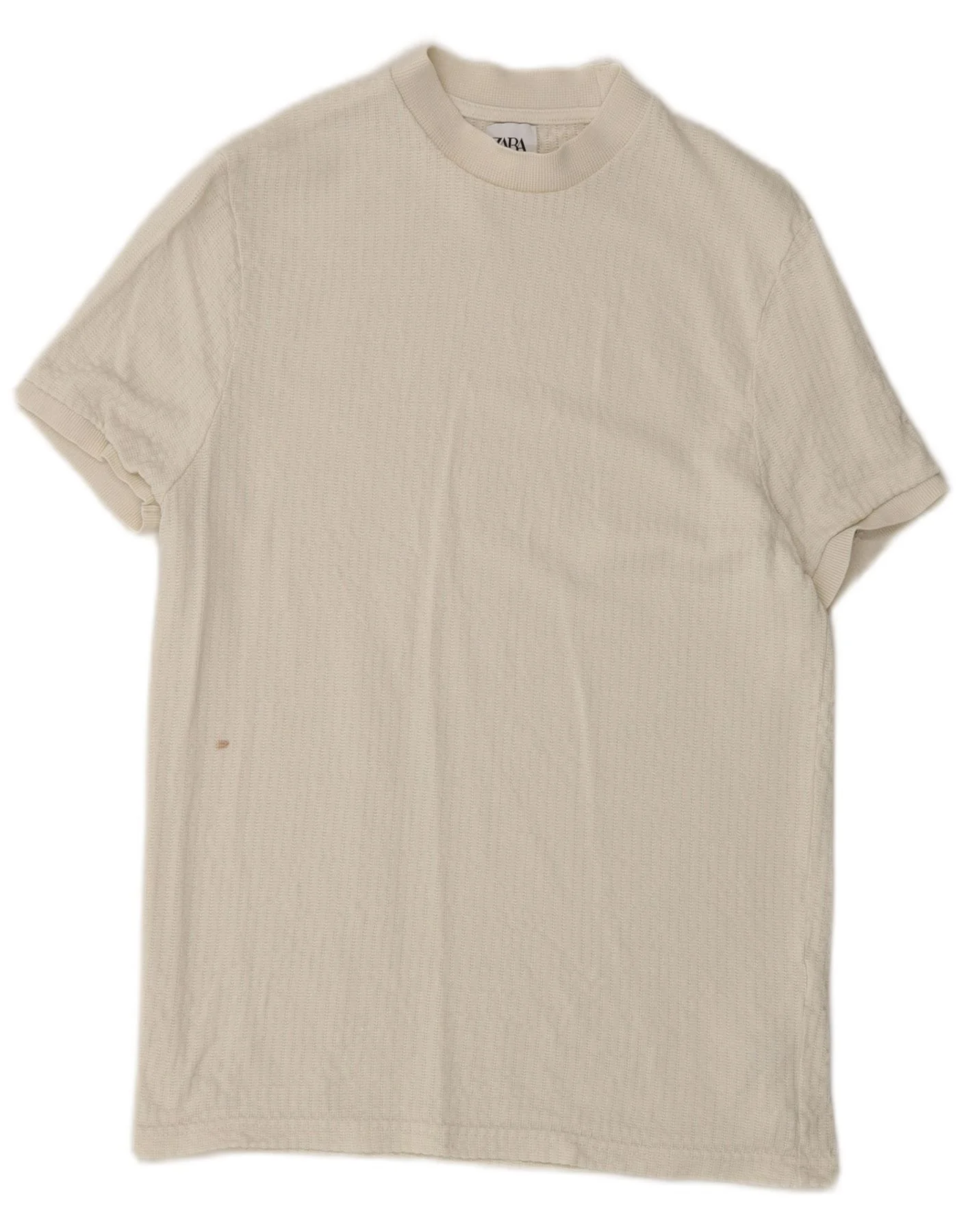 Zara Mens T-Shirt Top Small White Lyocell