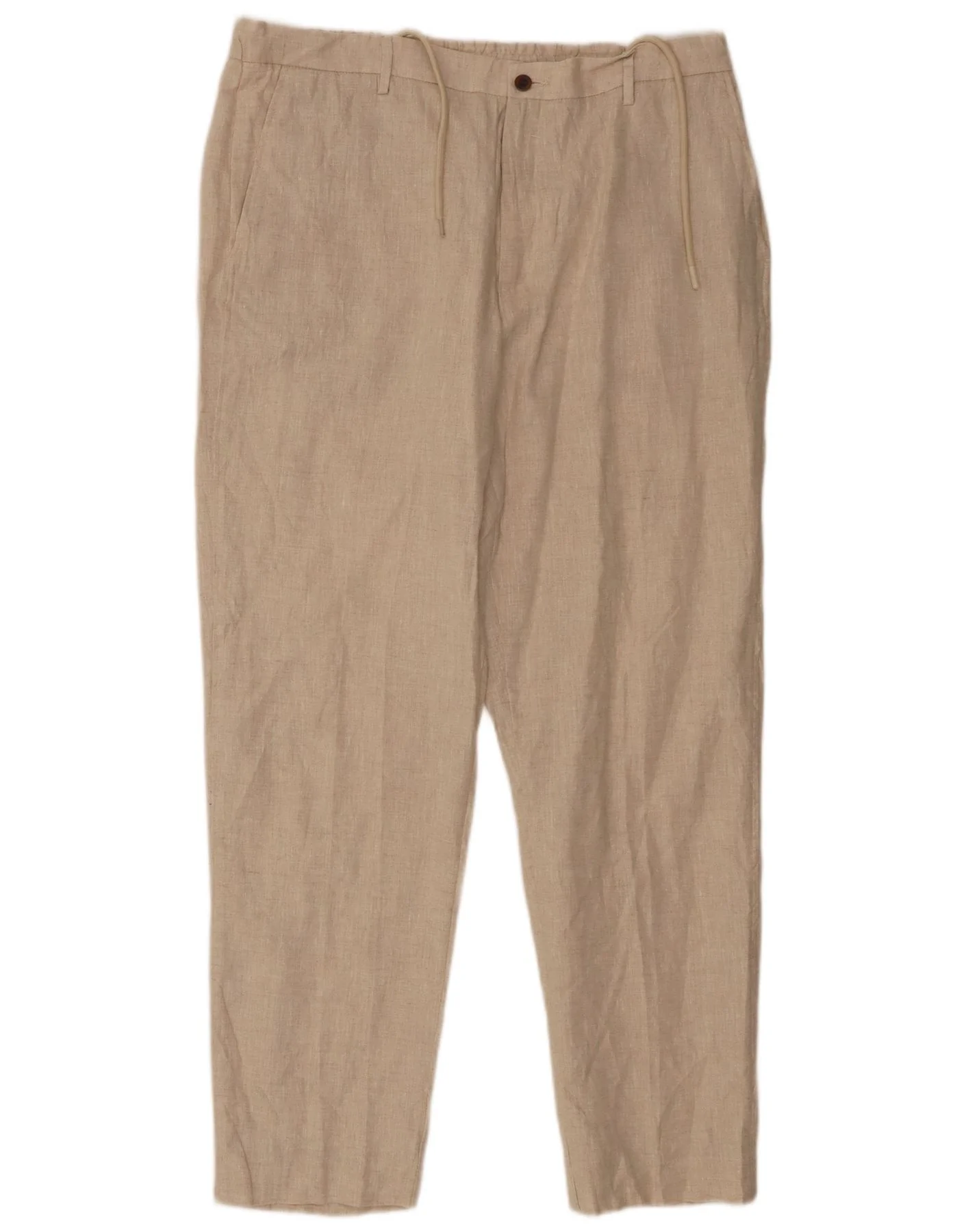 Zara Mens Tapered Chino Trousers XL W34 L29 Beige