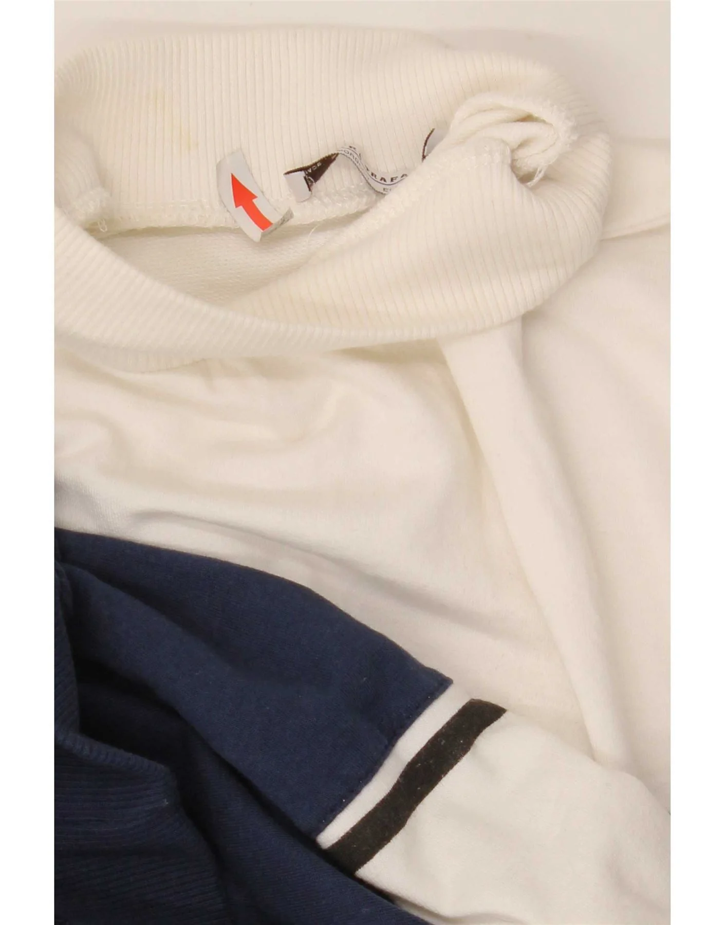 Zara Mens Trafaluc Graphic Sweatshirt Jumper Medium White Colourblock - Image 3