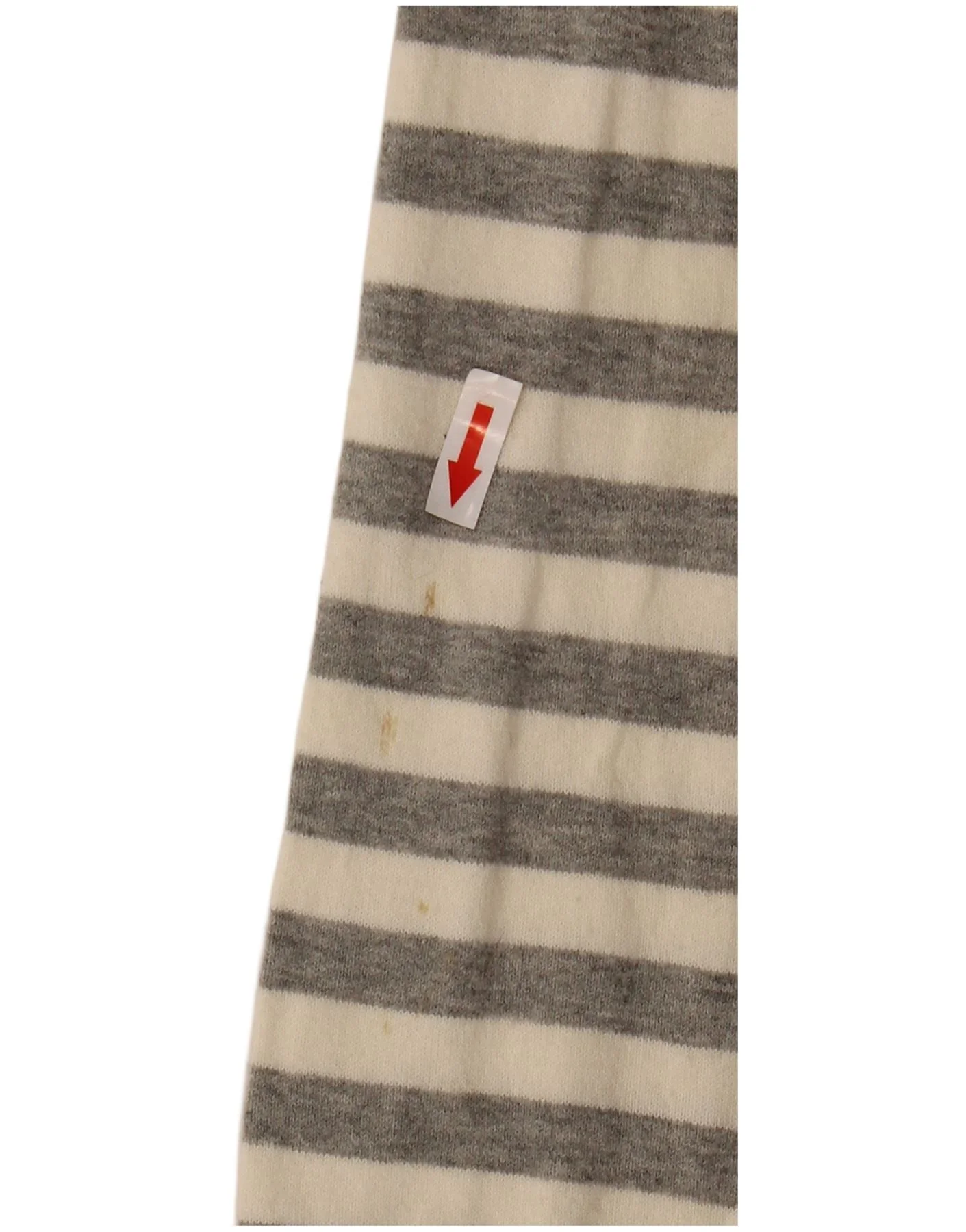Zara Mens V-Neck Jumper Sweater Large Grey Striped Cotton - Image 4