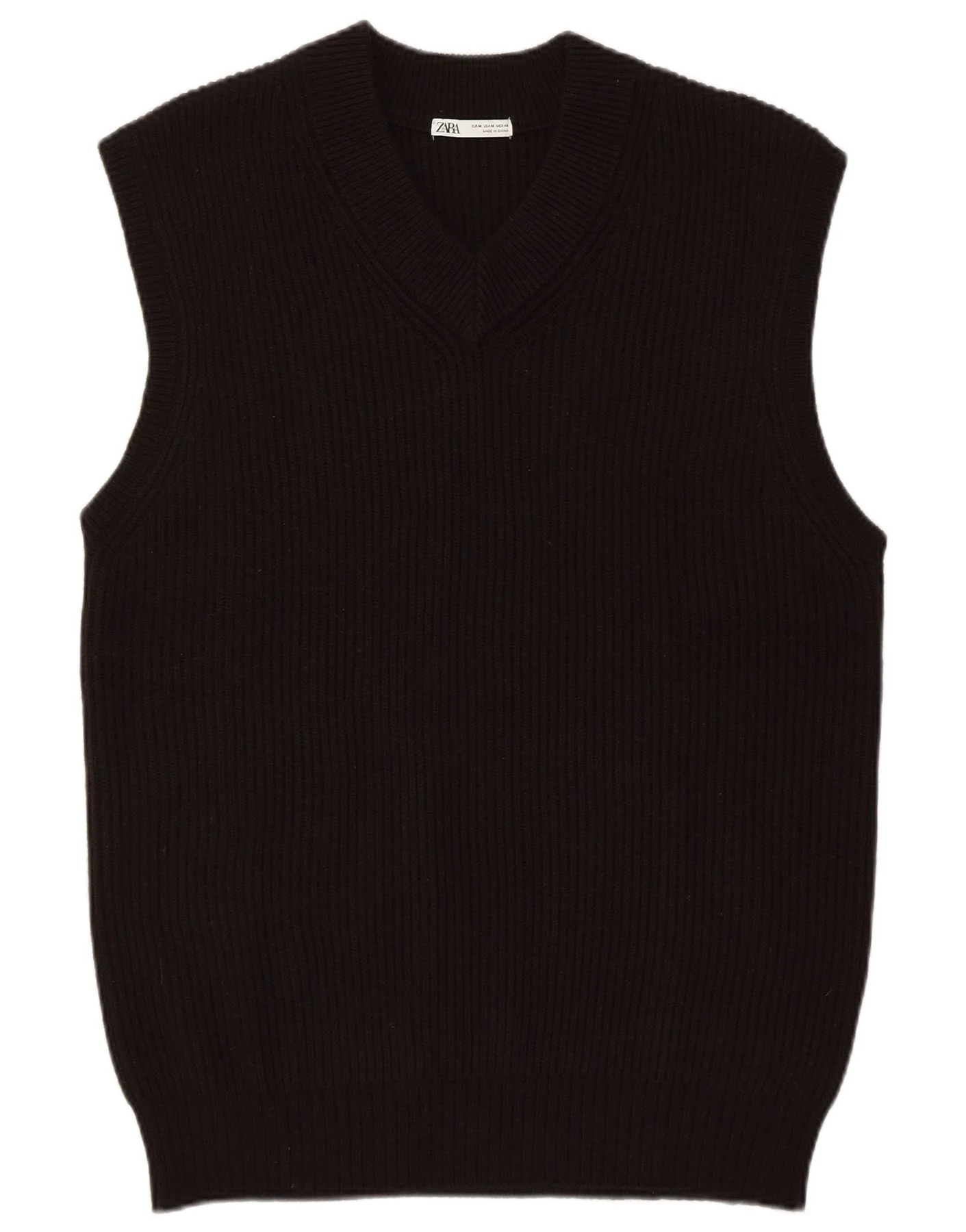 Zara Mens Vest Tank Top Medium Black