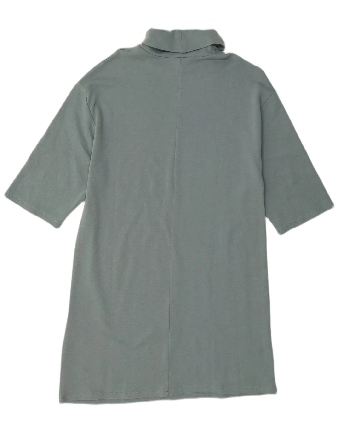 Zara Womens 1/2 Sleeve Shift Dress UK 14 Medium Blue Cotton - Image 2