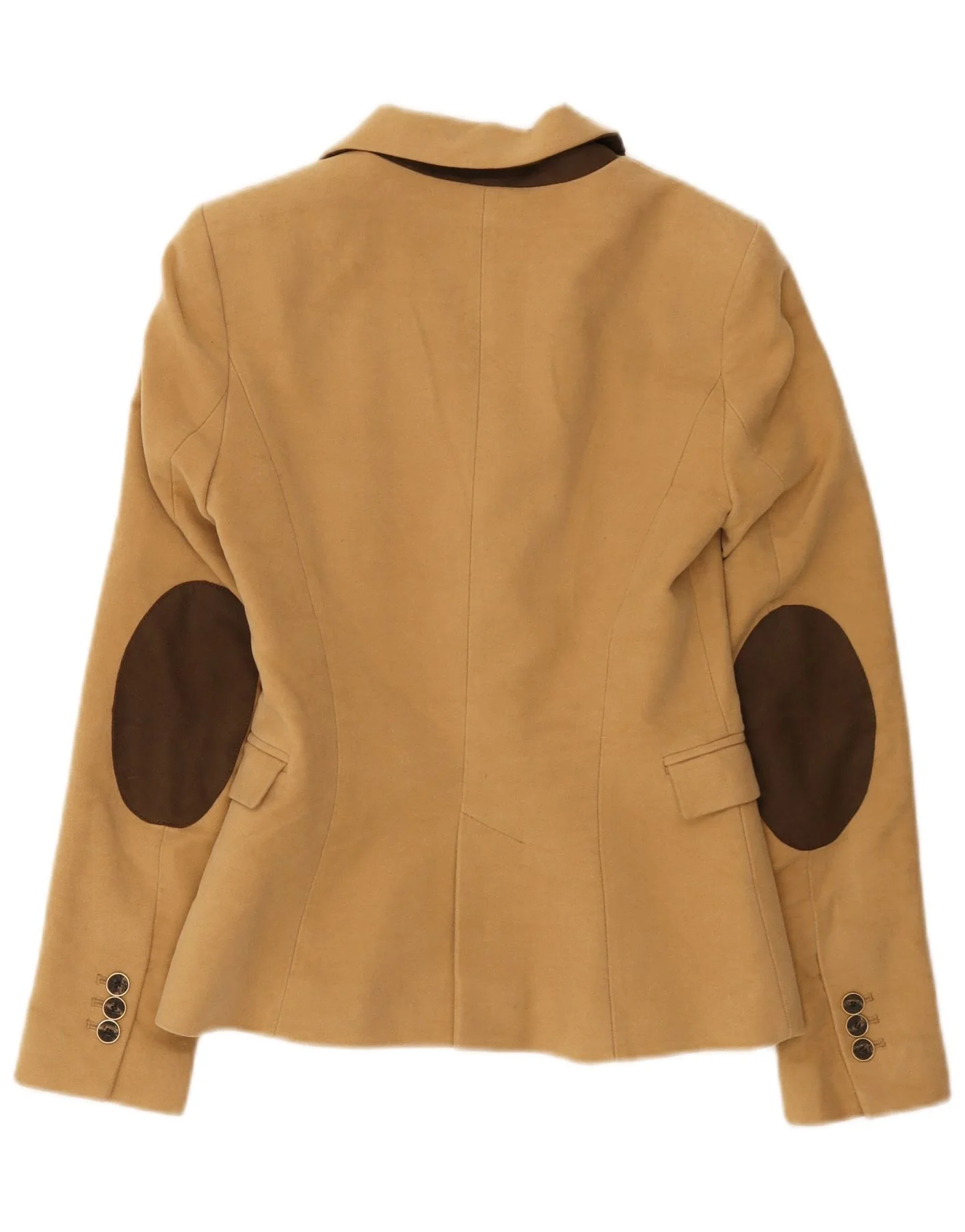 Zara Womens 1 Button Blazer Jacket UK 6 XS Brown Cotton - Image 2